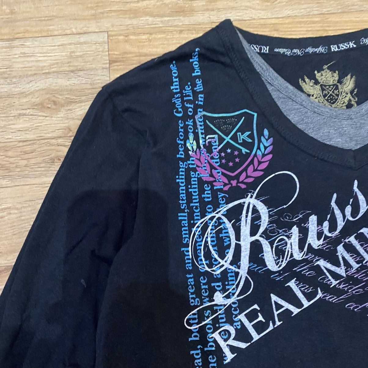 If Six Was Nine 2000s Russ-K Vkei Double Layer Poem Long Sleeve T-Shirt Size US M / EU 48-50 / 2 - 6 Thumbnail