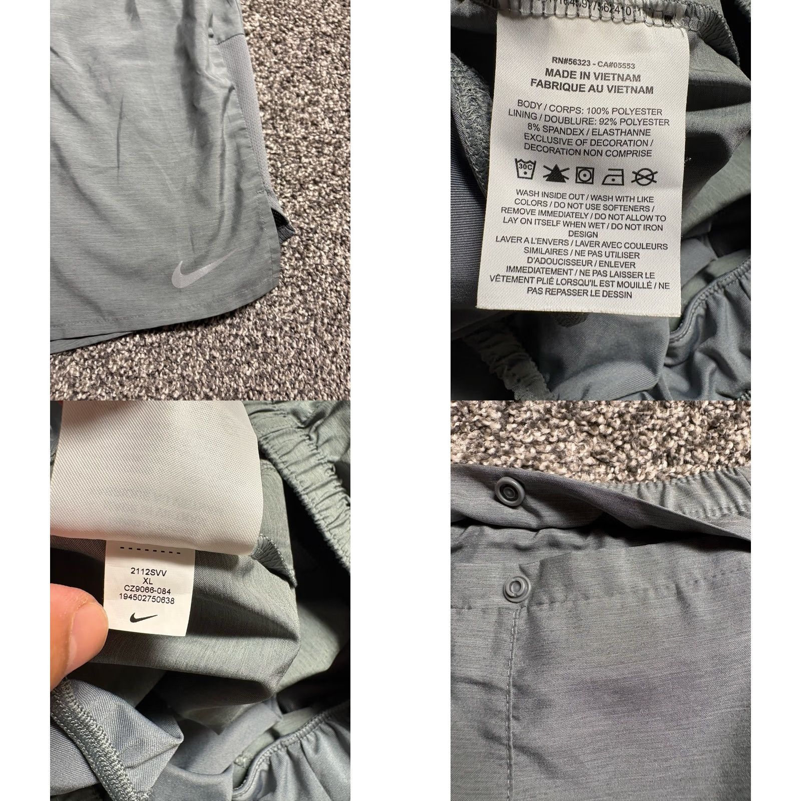 Nike Nike Challenger Tennis Shorts Mens XL Gray Lined CZ9066 Drifit Short Sleeve? Size US 36 / EU 52 - 8 Thumbnail