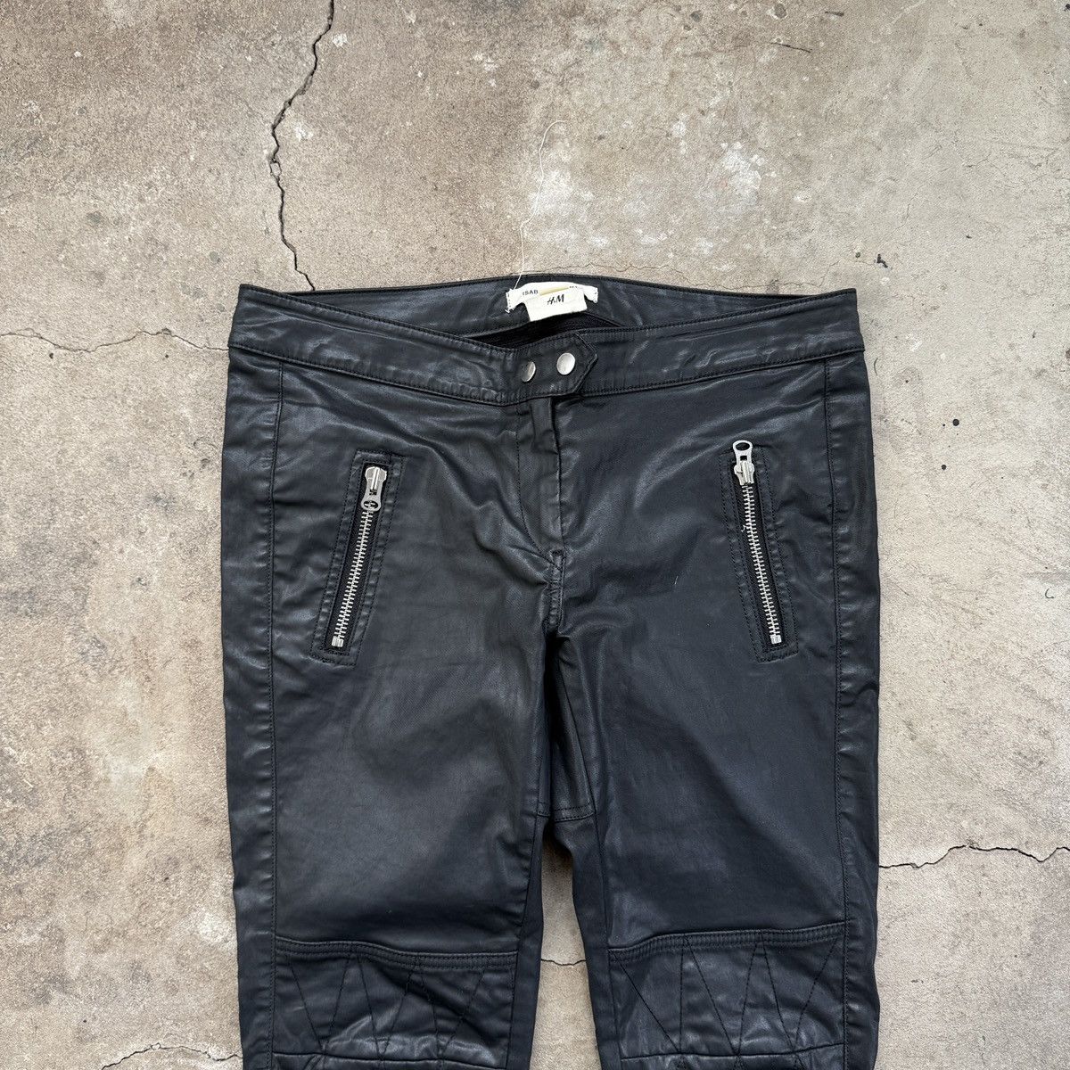 H&M × Isabel Marant ISABEL MARANT x H&M Waxed Biker Moto Skinny Jeans Pants Size 34" / US 12 / IT 48 - 4 Thumbnail