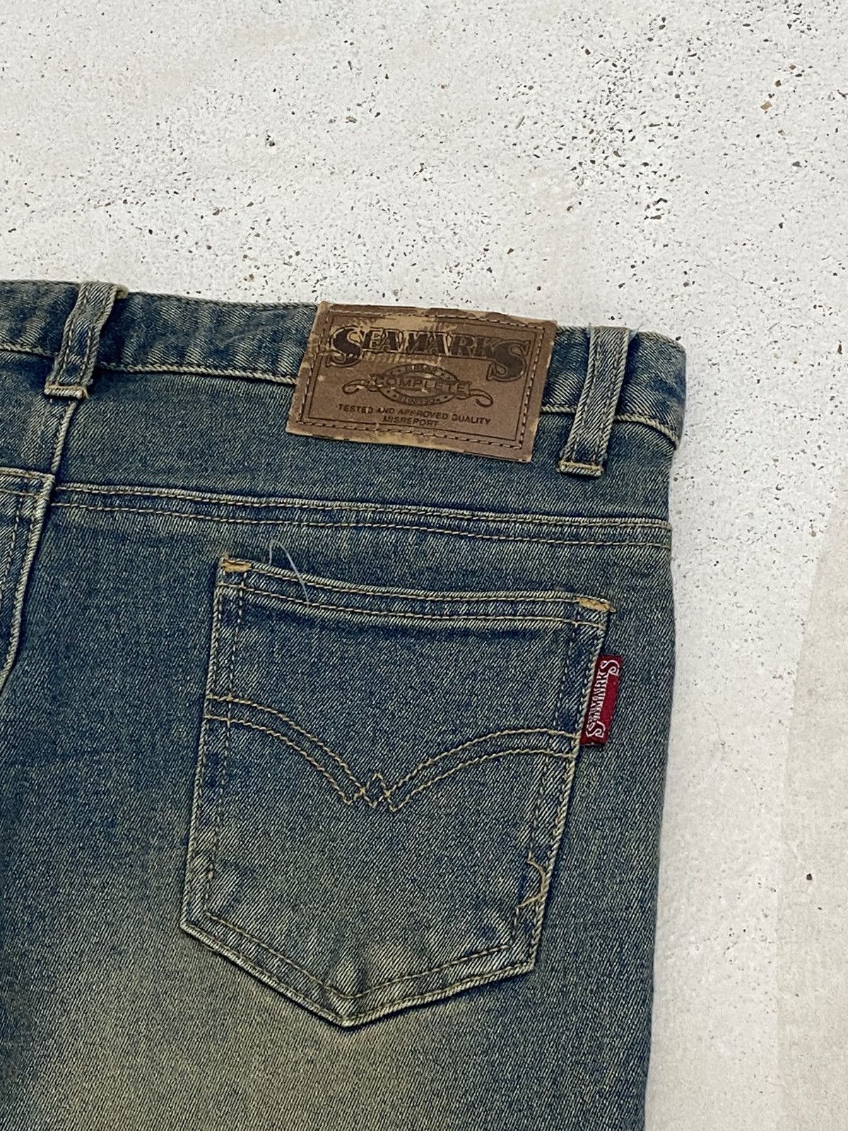 Hysteric Glamour × Japanese Brand × Le Grande Bleu (L.G.B.) Unisex Flare Arezzo Blanconi Seamark Mud Wash Art Butterfly Size US 30 / EU 46 - 14 Thumbnail