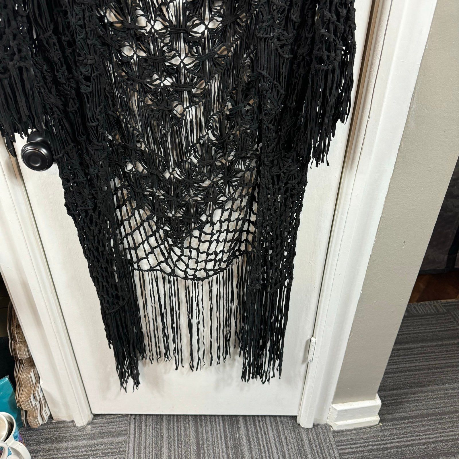 LAMARQUE Lamarque black braided suede jacket with fringe. Coverup Size US S / EU 44-46 / 1 - 3 Thumbnail