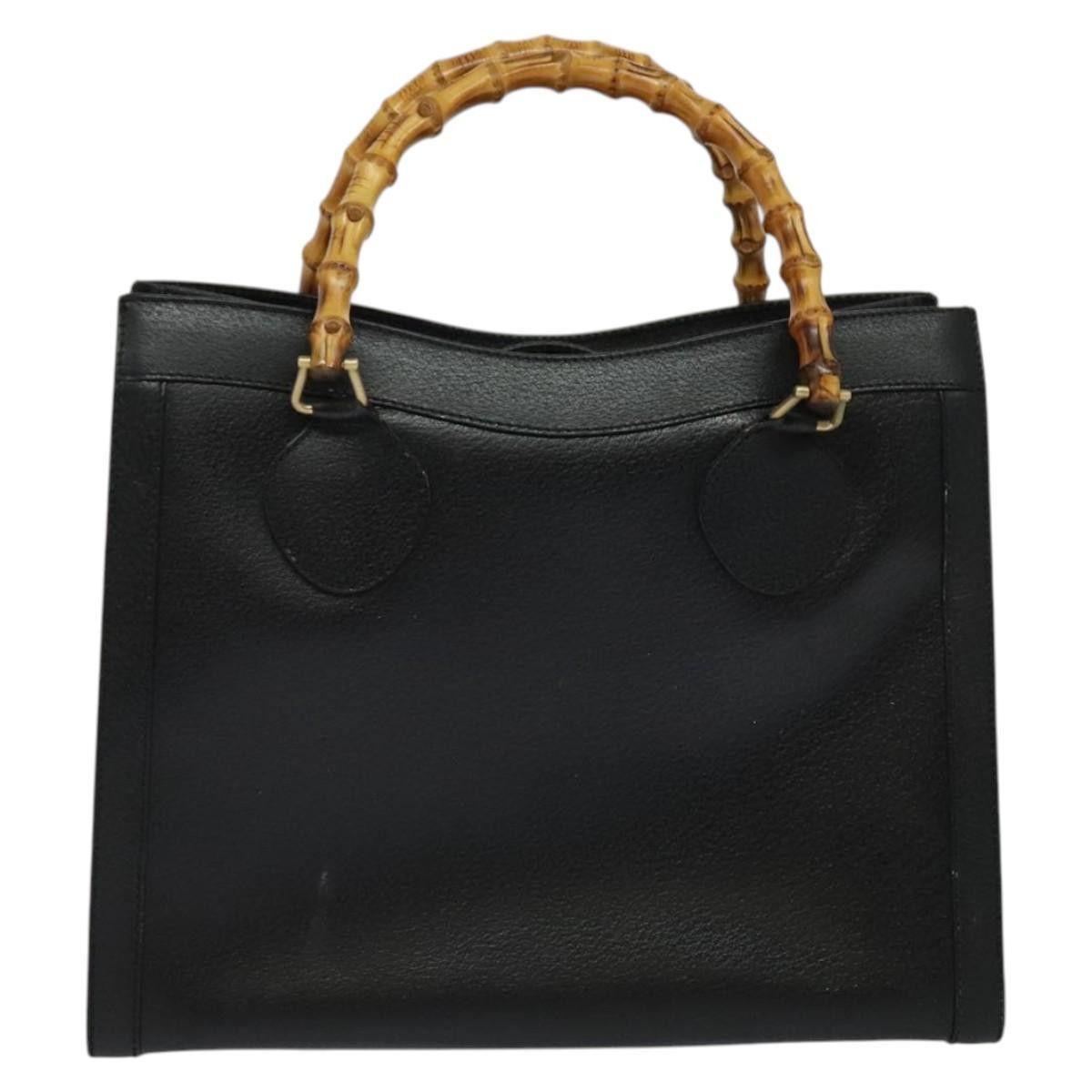 Gucci GUCCI Bamboo Hand Bag Leather Black Gold 002 002 Size ONE SIZE - 3 Thumbnail
