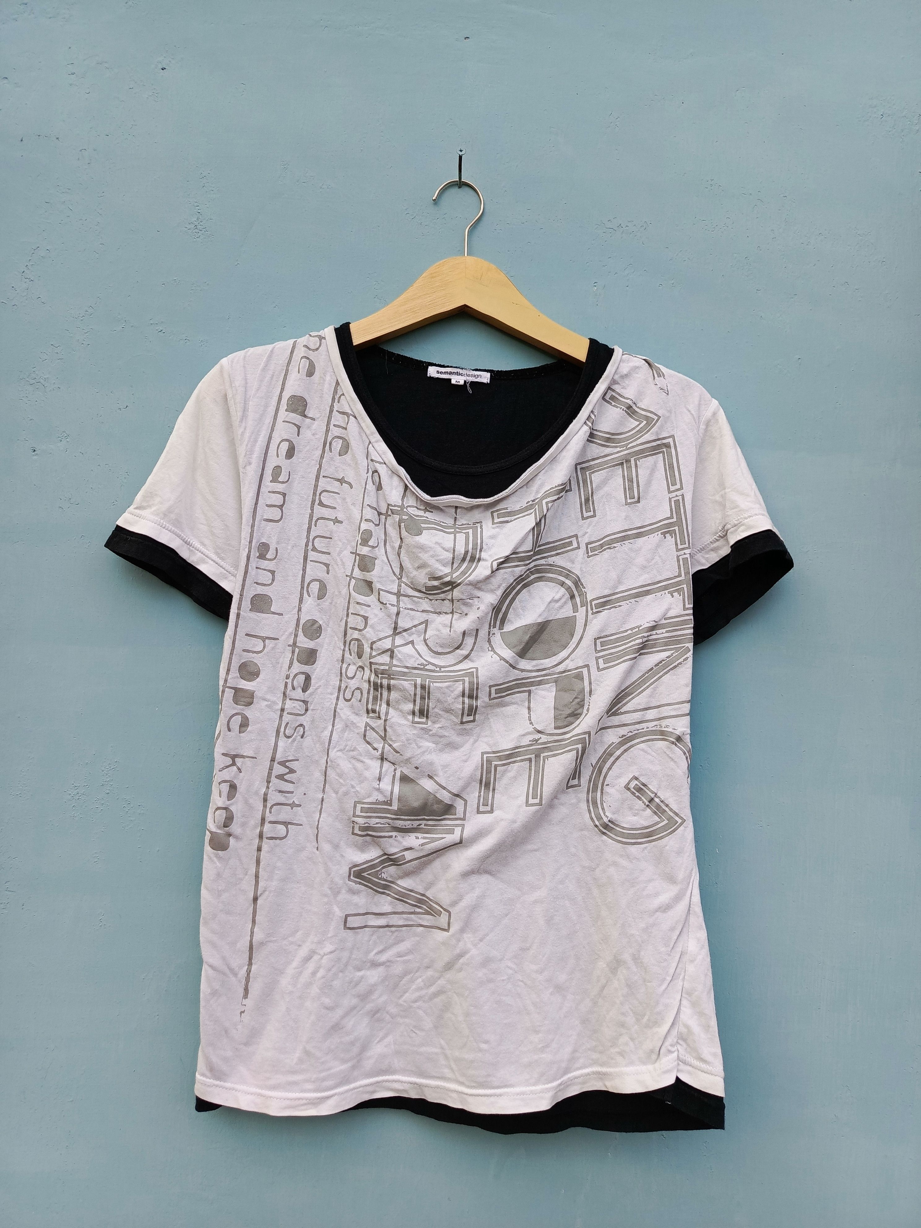 image of Avant Garde x Vintage Semantic Design T-Shirts If Six Was Nine Styled in White, Men's (Size Medium)