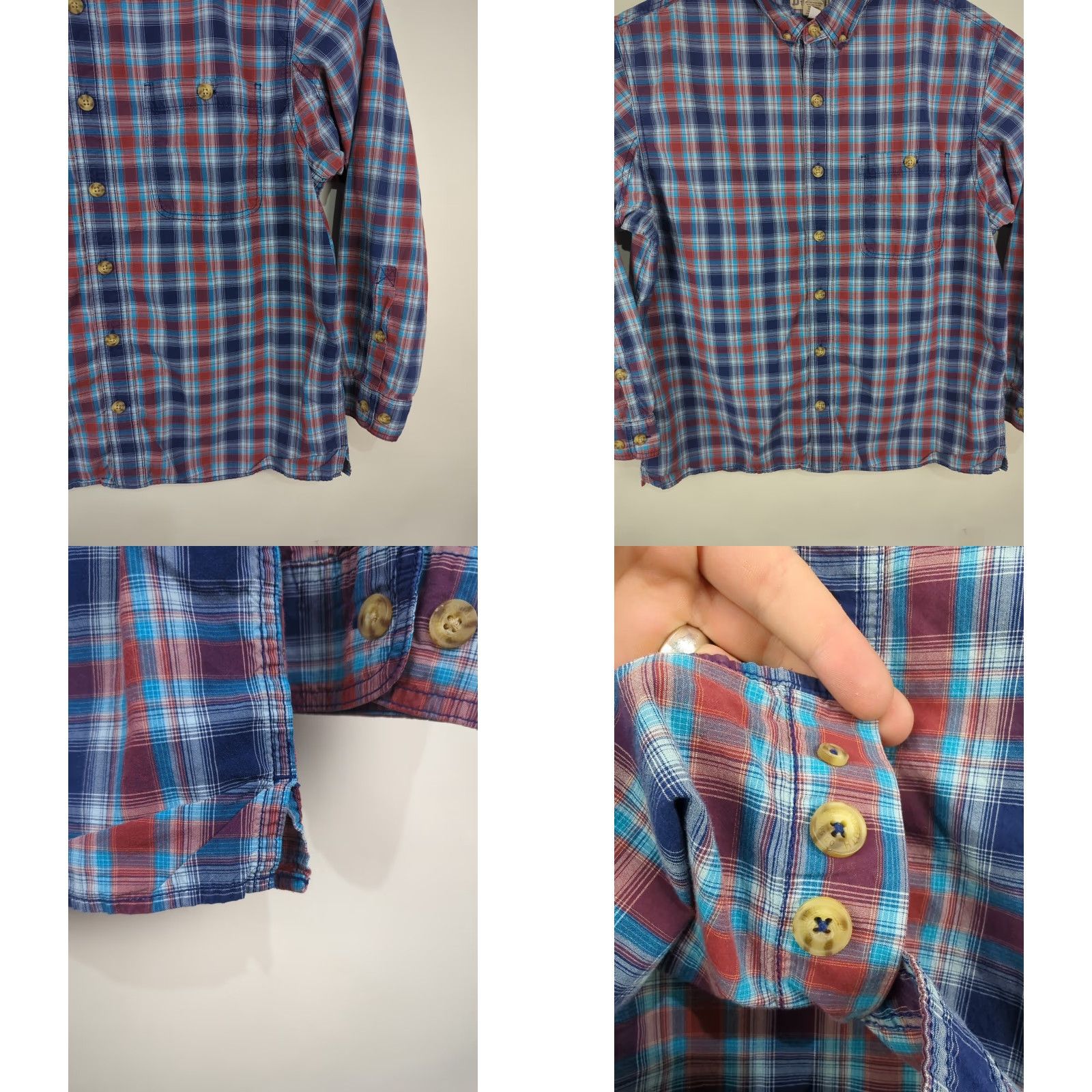 Duluth Trading Company Duluth Trading Button Front Shirt Cotton Red Blue Plaid Large Relaxed Fit Shirt Mens Button-Up Long Sleeve Multicolor Plaid Casual Size US L / EU 52-54 / 3 - 8 Thumbnail