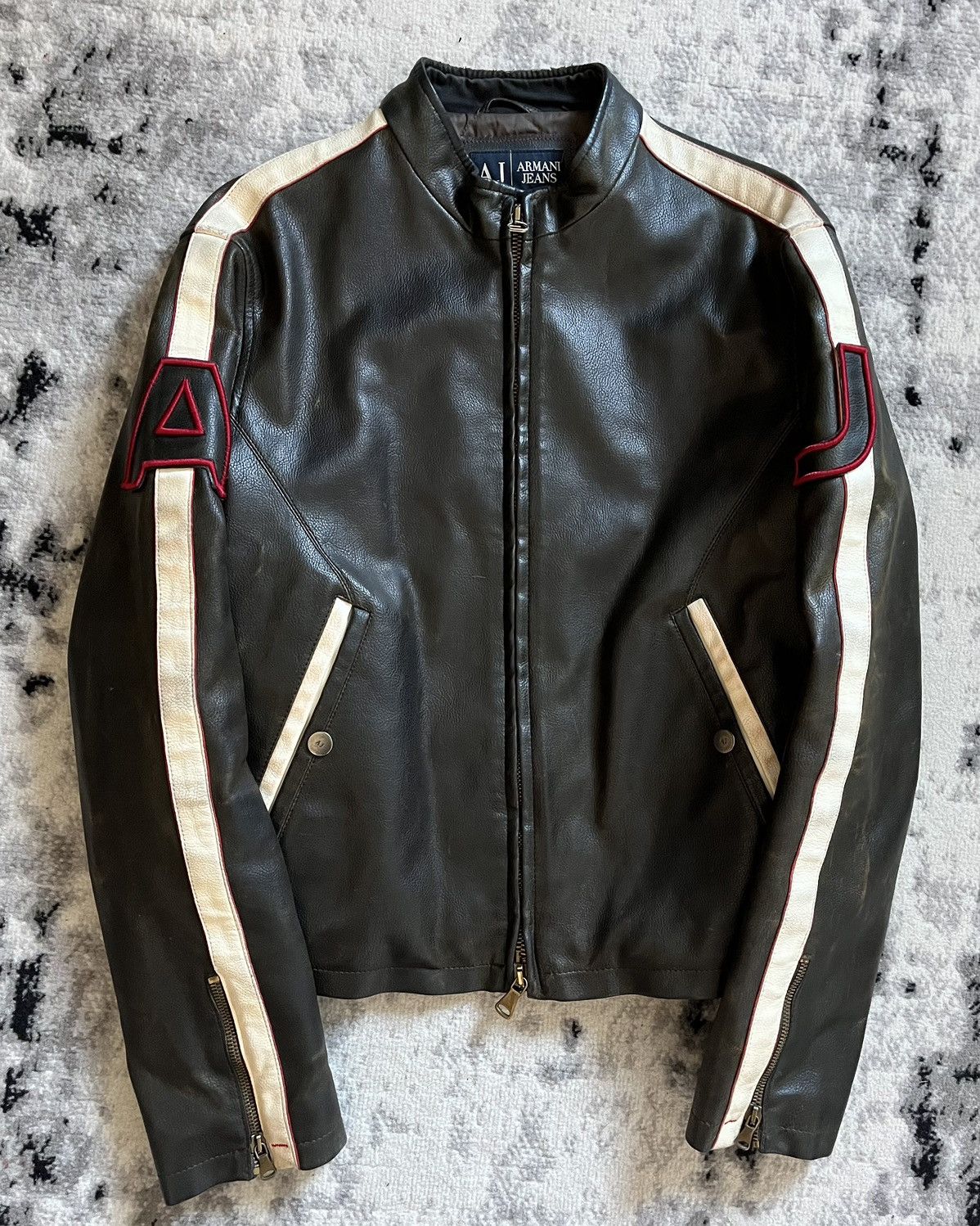 Armani × Vintage 2000s Armani Racing Leather Archive Jacket | Grailed