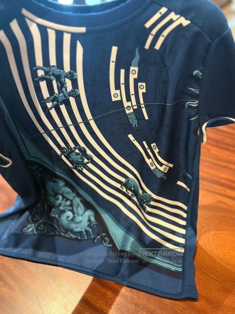 Hermes Hermes Deep blue silk-knit T-shirt Size XS / US 0-2 / IT 36-38 - 6 Thumbnail