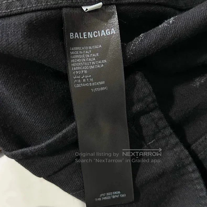Balenciaga Balenciaga Distressed mud-dyed denim jacket with large des Size US L / EU 52-54 / 3 - 5 Thumbnail