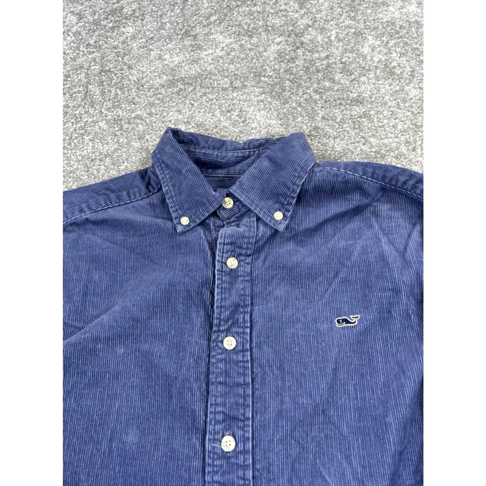 Vineyard Vines VINEYARD VINES Whale Shirt Men M Blue Corduroy Button-Up Button-Down Collared Slim Preppy Casual Size US M / EU 48-50 / 2 - 2 Thumbnail
