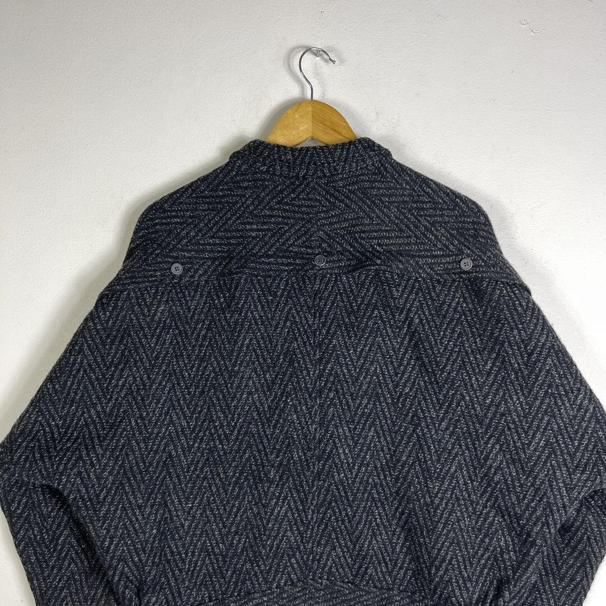 Issey Miyake Issey Miyake Inspired MR-TESSEL Herringbone Wool Bomber Size US M / EU 48-50 / 2 - 7 Thumbnail