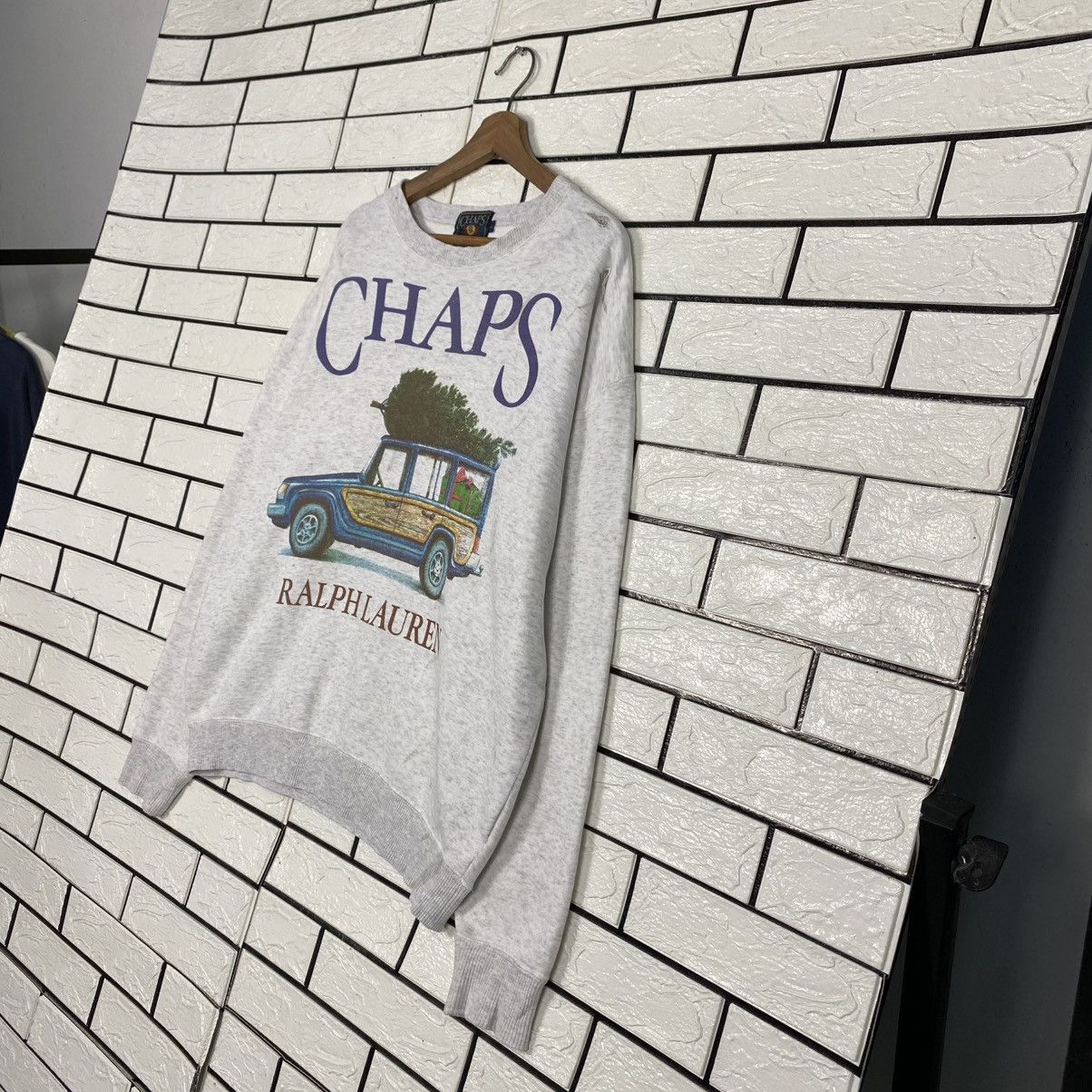 Ralph Lauren 🔥VINTAGE DISTRESSED SWEATSHIRT CHAPS RALPH LAUREN JEEP Size US L / EU 52-54 / 3 - 2 Thumbnail