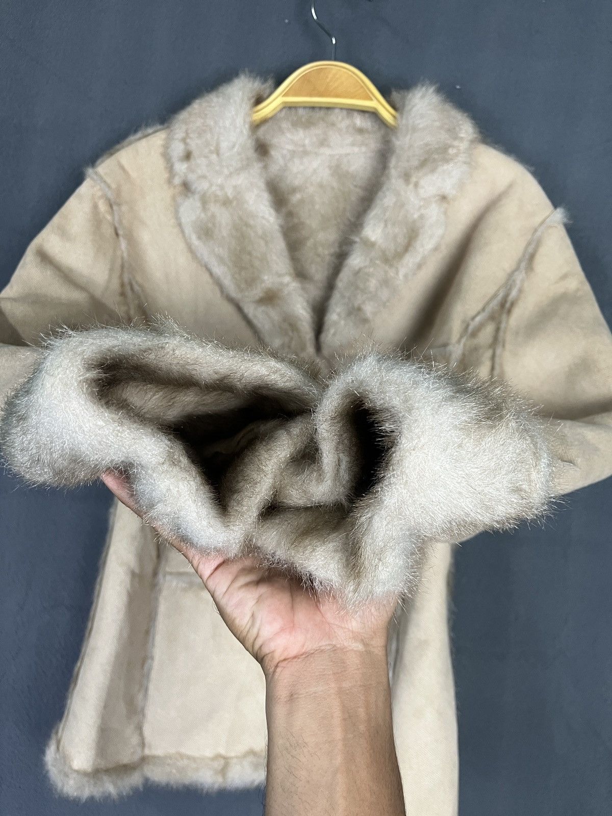If Six Was Nine × Japanese Brand × Vintage Style Style Patchwork Faux Suede Fur Coat Size XS / US 0-2 / IT 36-38 - 6 Thumbnail