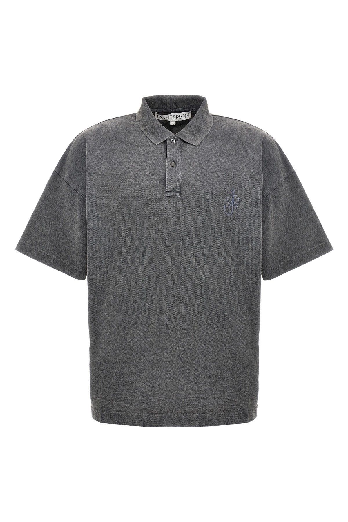 image of J W Anderson 'anchor' Polo Shirt in Grey, Men's (Size Small)