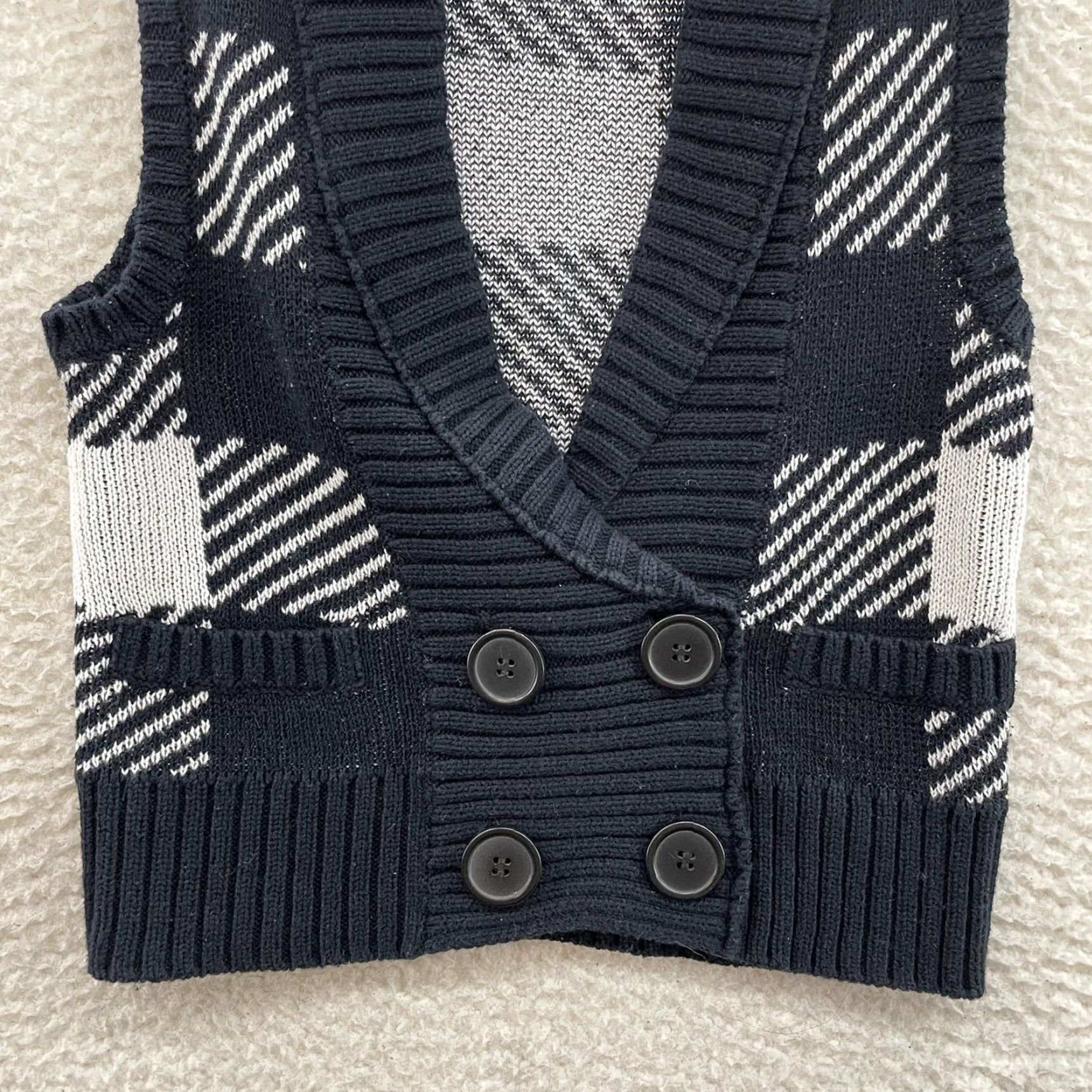 Vintage VINTAGE Smudge Sweater Vest Shirt Womens Small Black White Plaid Knit Preppy Academia Corpcore Y2K Size S / US 4 / IT 40 - 4 Thumbnail