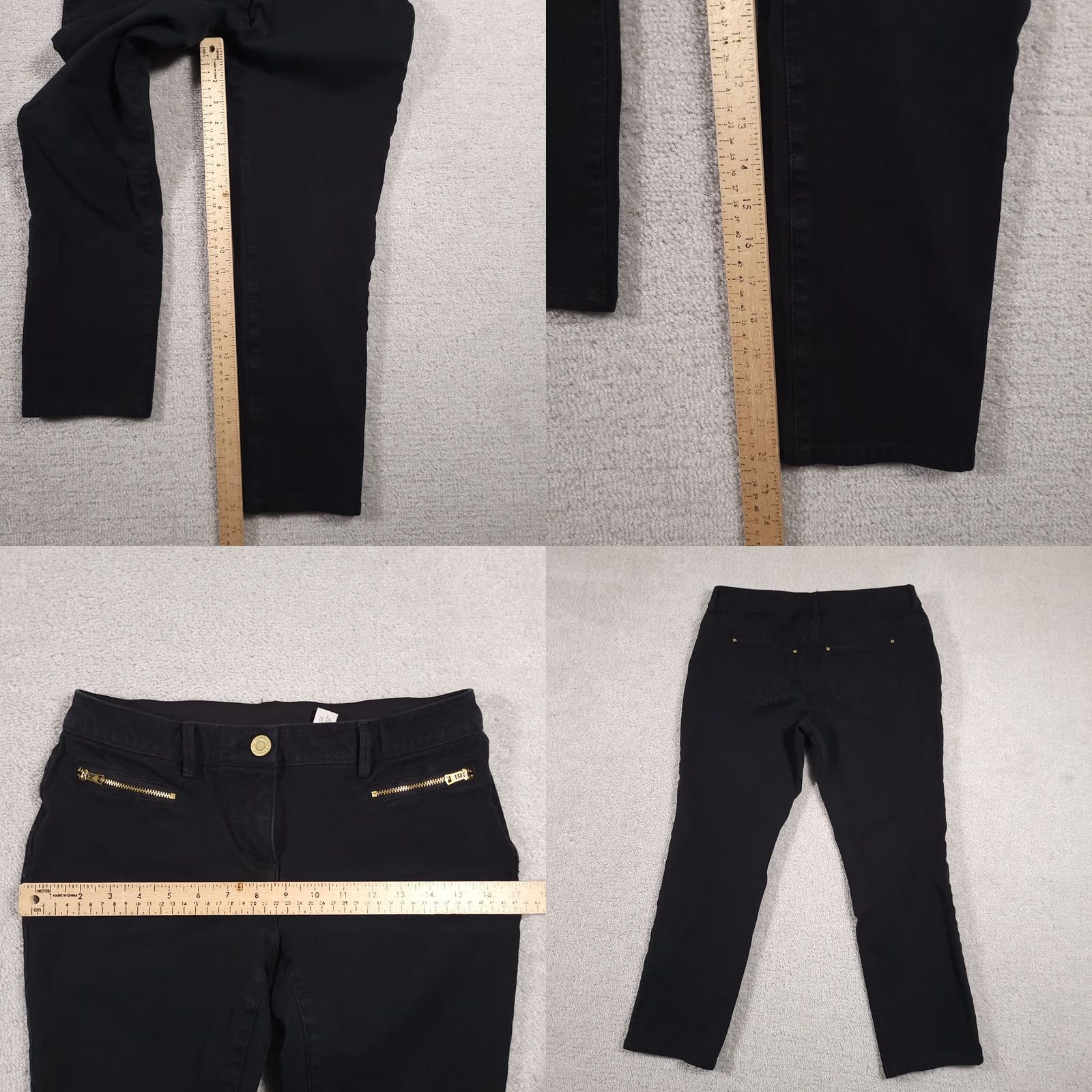 Vintage Chicos So Slimming Ankle Jeans Women's 0 Petite Black Capri Stretch Zip Pockets Jeans Size 28" / US 6 / IT 42 - 8 Thumbnail
