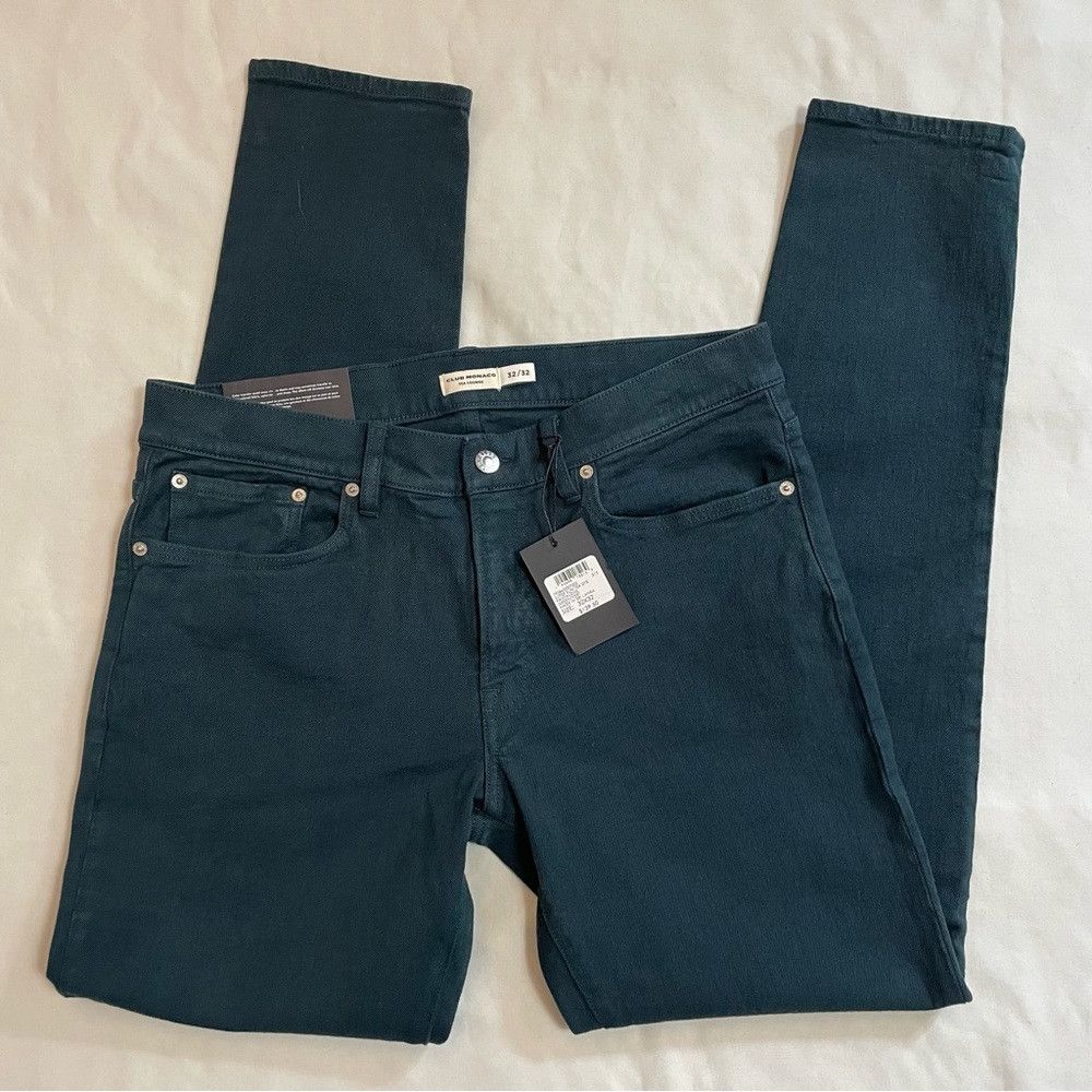 Club Monaco New $129 Club Monaco Super Slim Tea Dyed Green Jeans Size 3 Size US 32 / EU 48 - 3 Thumbnail