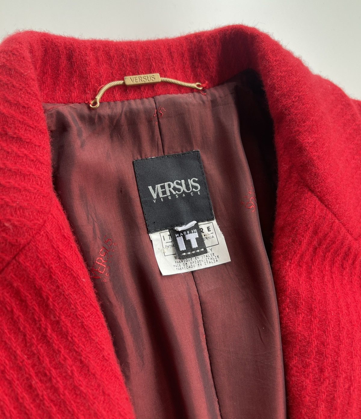Versus Versace Versus Versace Red Luxury Long Coat Size S / US 4 / IT 40 - 6 Thumbnail