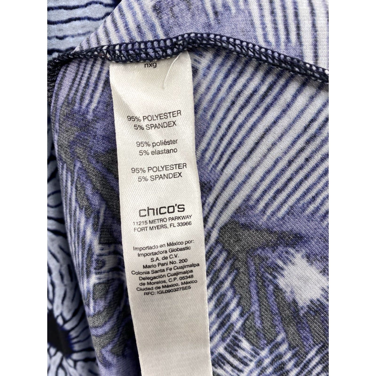 Vintage Chico's Dress Shirt XS XL 16 Blue Patchwork Jersey Knit A-Line Midi Keyhole Halter Sleeveless Womens Regular Size XL / US 12-14 / IT 48-50 - 8 Thumbnail