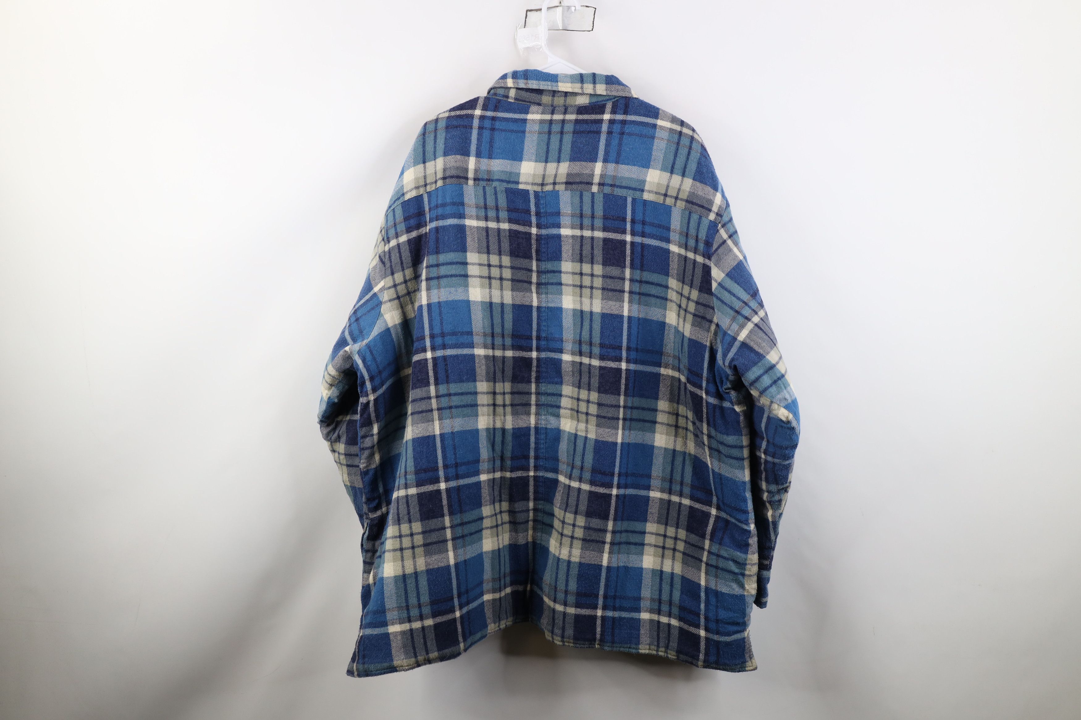 Vintage Vintage 90s Streetwear Flannel Full Zip Shirt Jacket Plaid Size US XXL / EU 58 / 5 - 13 Thumbnail