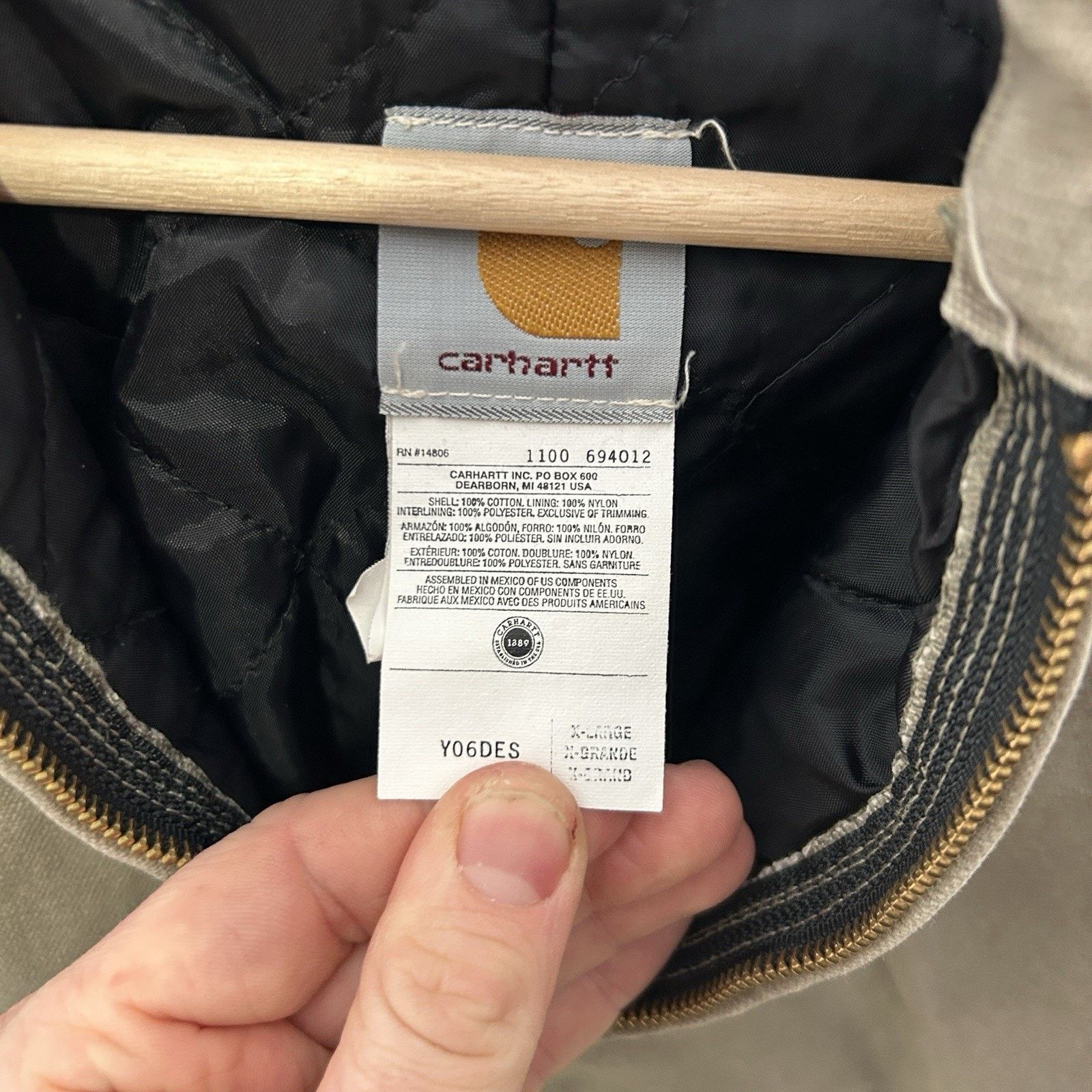 Carhartt Y2K Carhartt Quilted Hooded Active Jacket “Desert” Y06 DES Size S / US 4 / IT 40 - 11 Thumbnail