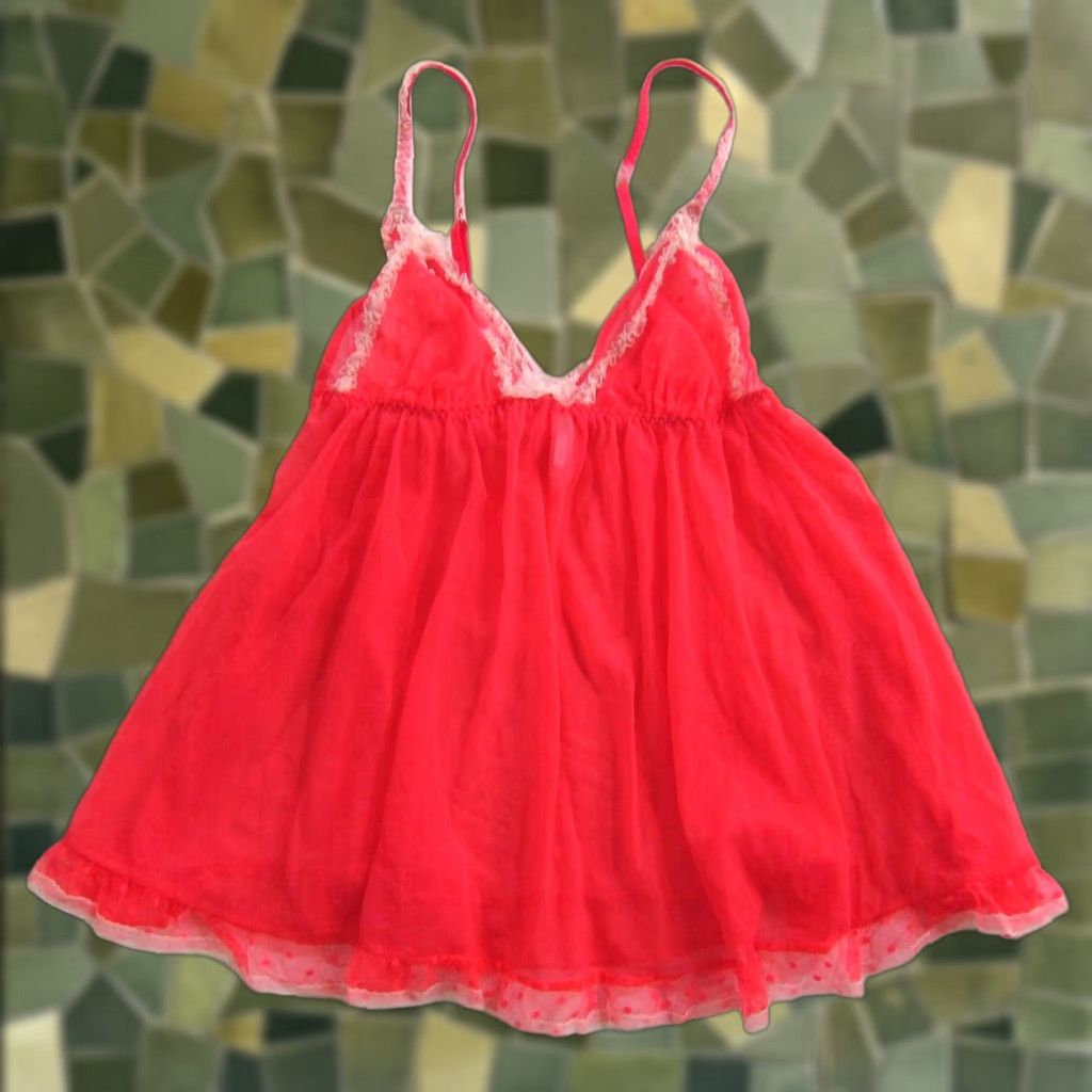 Victoria's Secret Victoria's Secret Neon Pink Sheer Lace Spaghetti Strap Lingerie Camisole Medium Size ONE SIZE - 1 Thumbnail