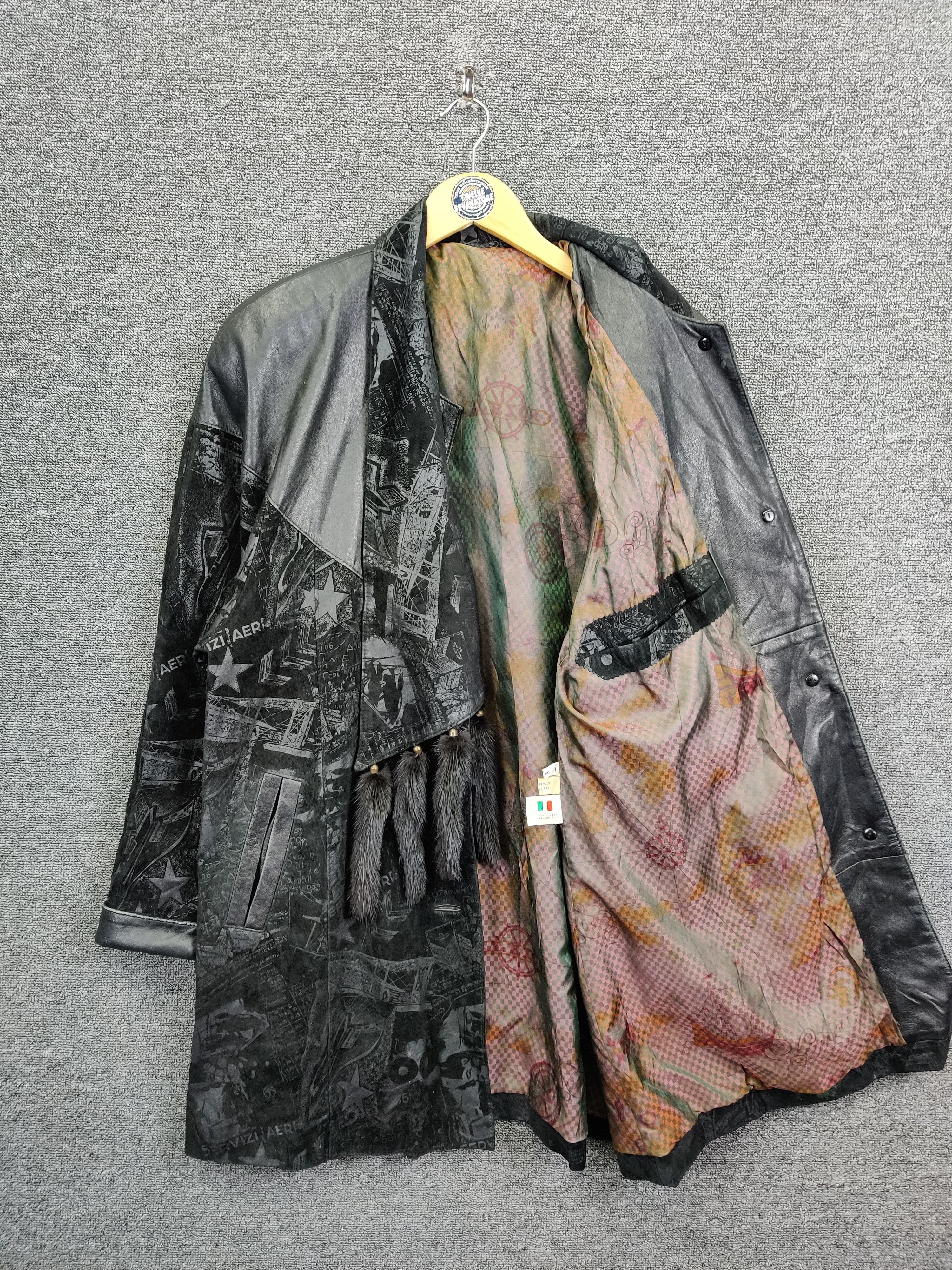 The Unbranded Brand Vintage Unbrand Leather Long Coat Jacket Unique Design Size US M / EU 48-50 / 2 - 8 Thumbnail