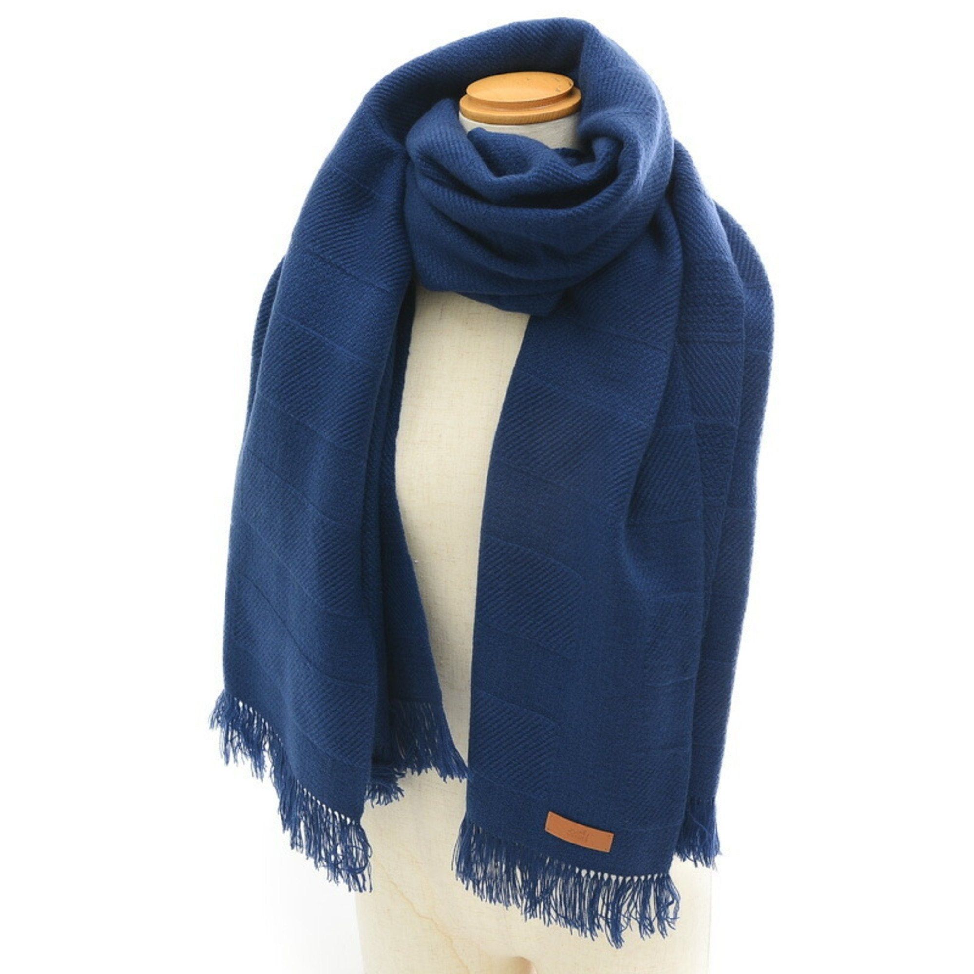 image of Hermes Cashmere Stole Blue 75×180, Women's