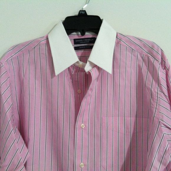 Daniel Cremieux DANIEL CREMIEUX MENS NEW PINK COTTON DRESS SHIRT SIZE: 16-33 Size US L / EU 52-54 / 3 - 1 Thumbnail