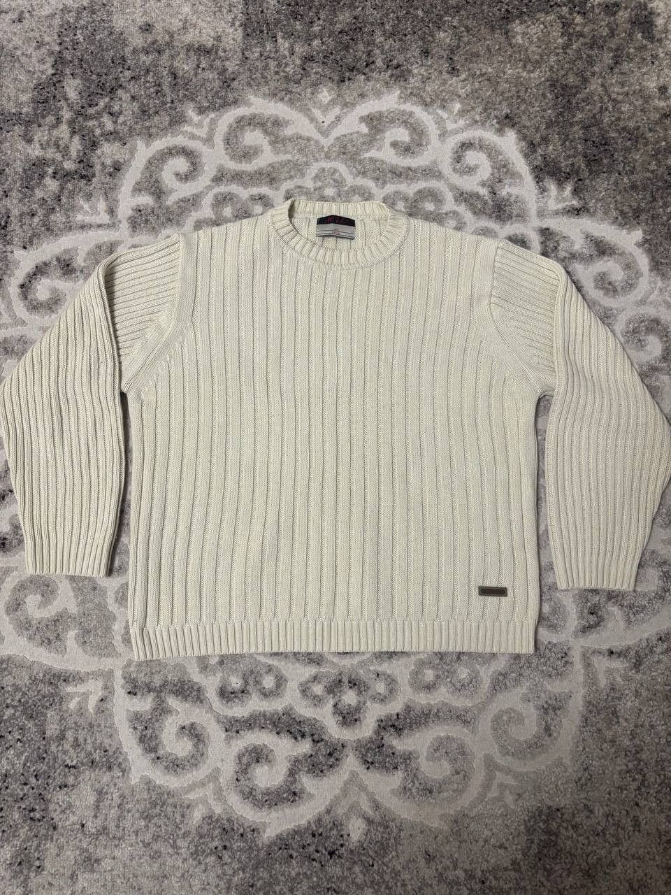 Vintage Vintage MTL Crewneck Sweater - Cream/Off-White Ribbed Knit Size US L / EU 52-54 / 3 - 10 Thumbnail