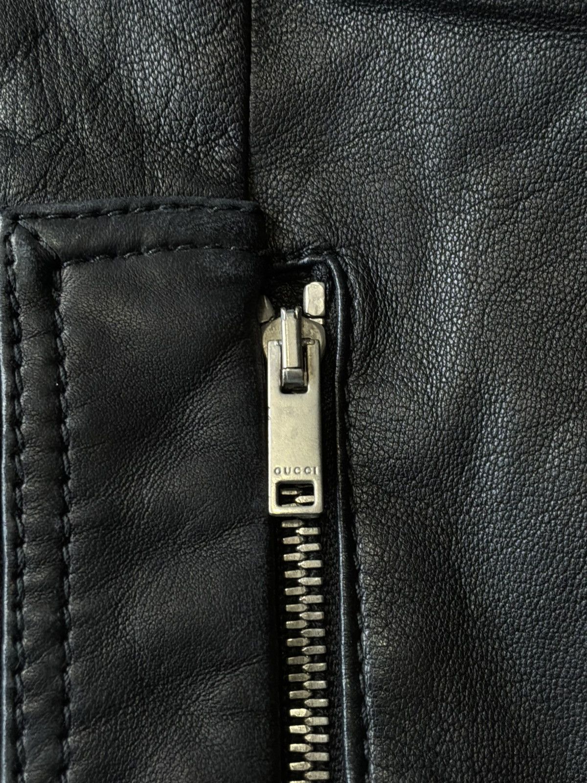 Gucci Gucci - Fridda Era Double Zip Leather Jacket Size M / US 6-8 / IT 42-44 - 7 Thumbnail