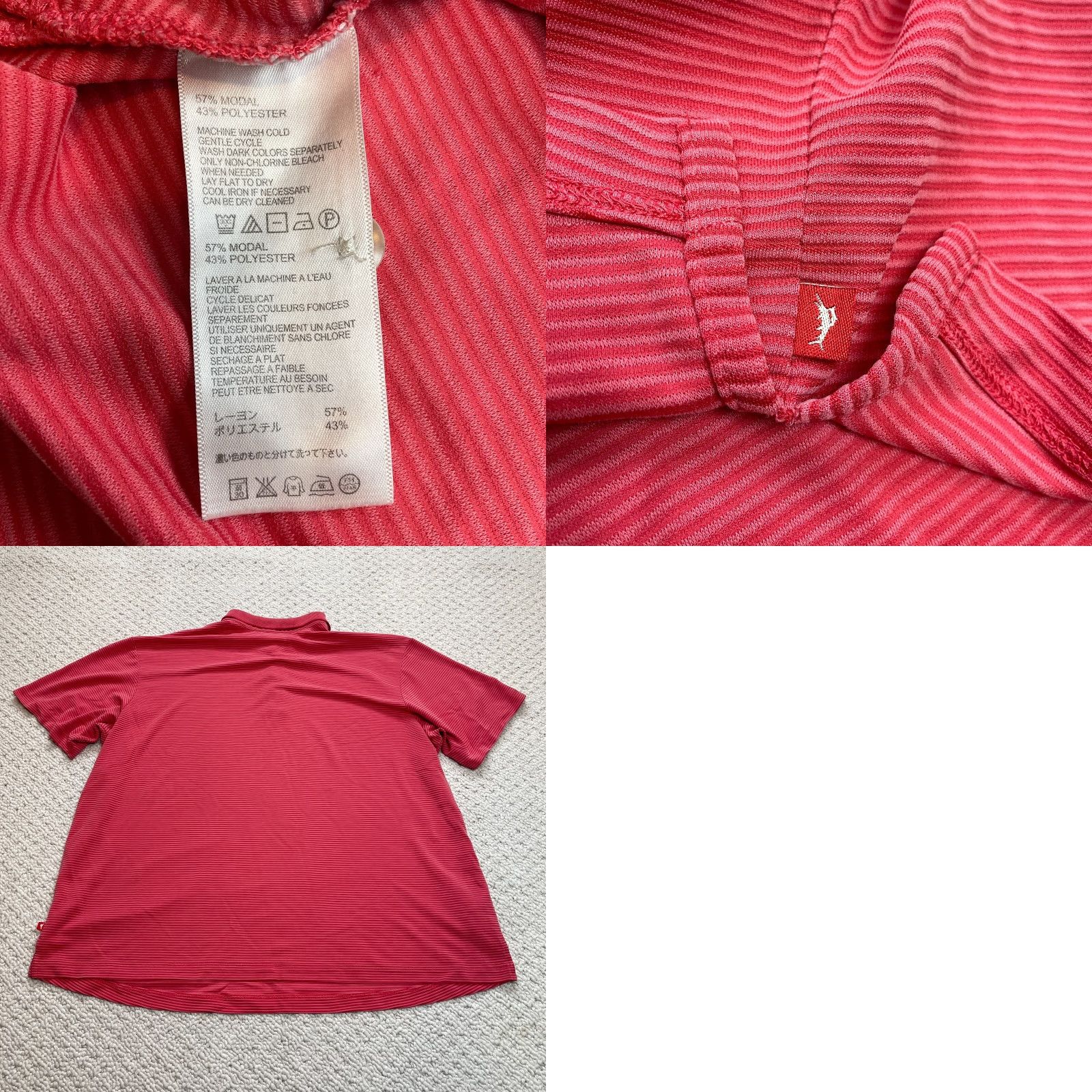 Tommy Bahama Tommy Bahama Polo Shirt Mens 2XL Red Striped Short Sleeve Modal Golf Size US XXL / EU 58 / 5 - 8 Thumbnail