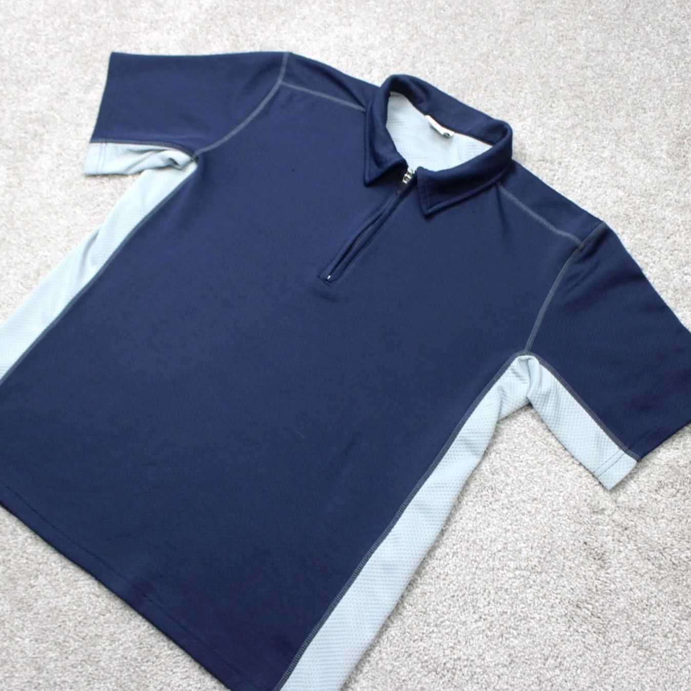 Alo Alo Polo Shirt Mens Medium Blue Short Sleeve 1/4 Zip Performance Golf Shirt Size US M / EU 48-50 / 2 - 2 Thumbnail