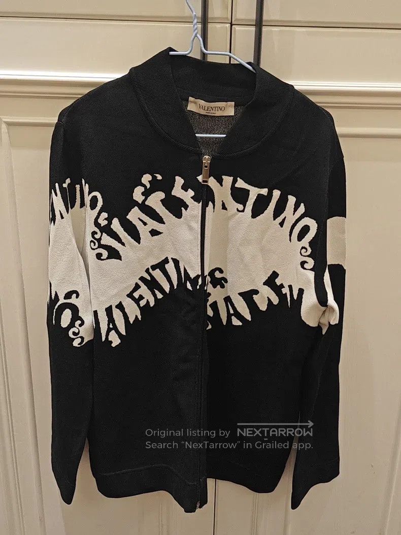 Valentino Valentino Knitted cardigan with letter zippers Size L / US 10 / IT 46 - 1 Thumbnail