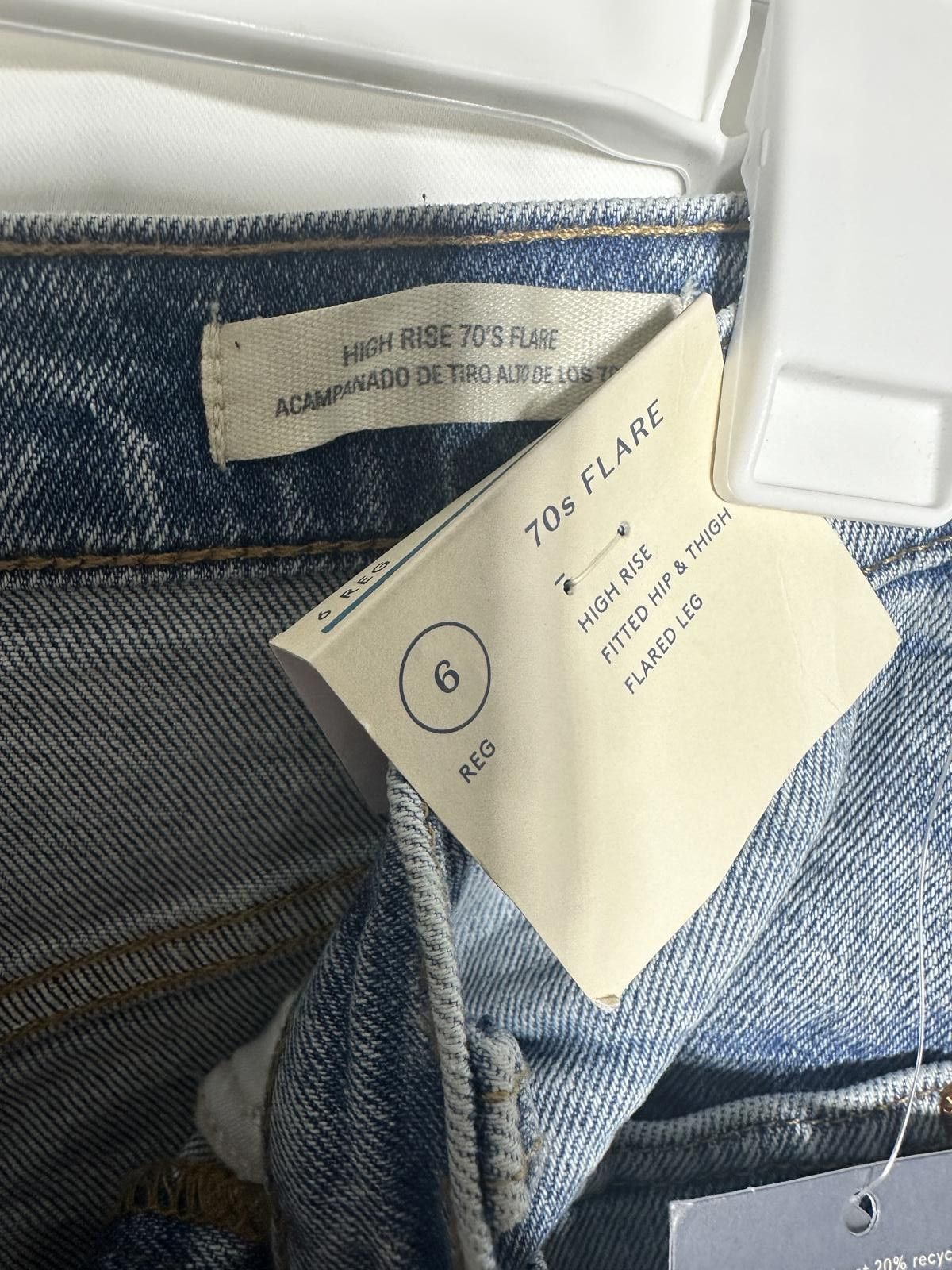 Unknown London High Rise 70's Flare Light Blue Denim Jeans Size 6 Regular Size 28" / US 6 / IT 42 - 3 Thumbnail
