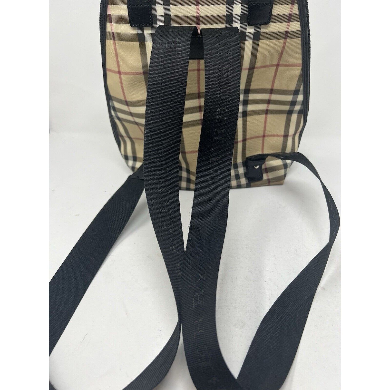 Burberry Burberry London House Check Unisex Leather Beige Rucksack Size ONE SIZE - 9 Thumbnail