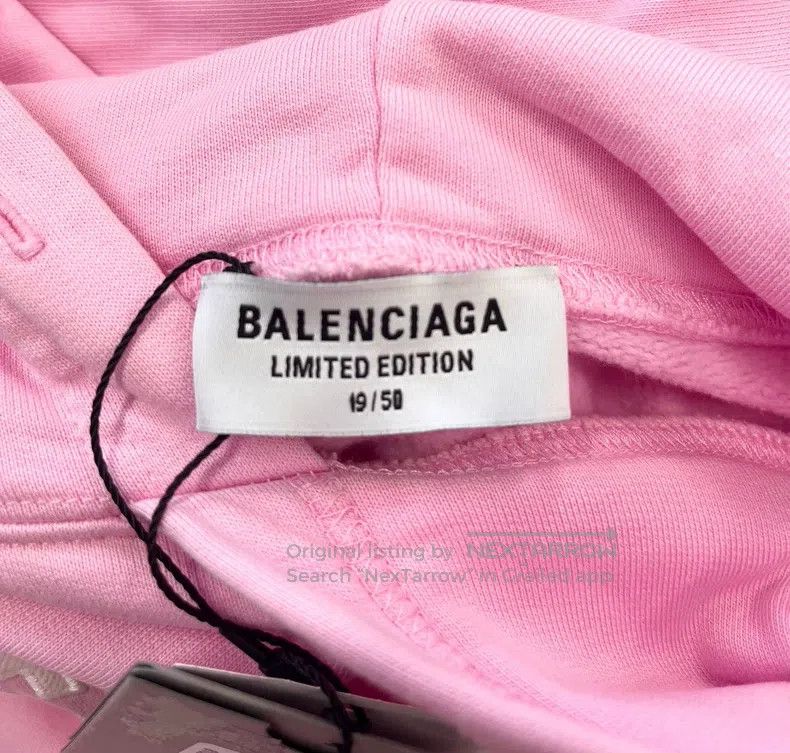 Balenciaga Balenciaga Pink city limited embroidered logo letter hoode Size US S / EU 44-46 / 1 - 4 Thumbnail