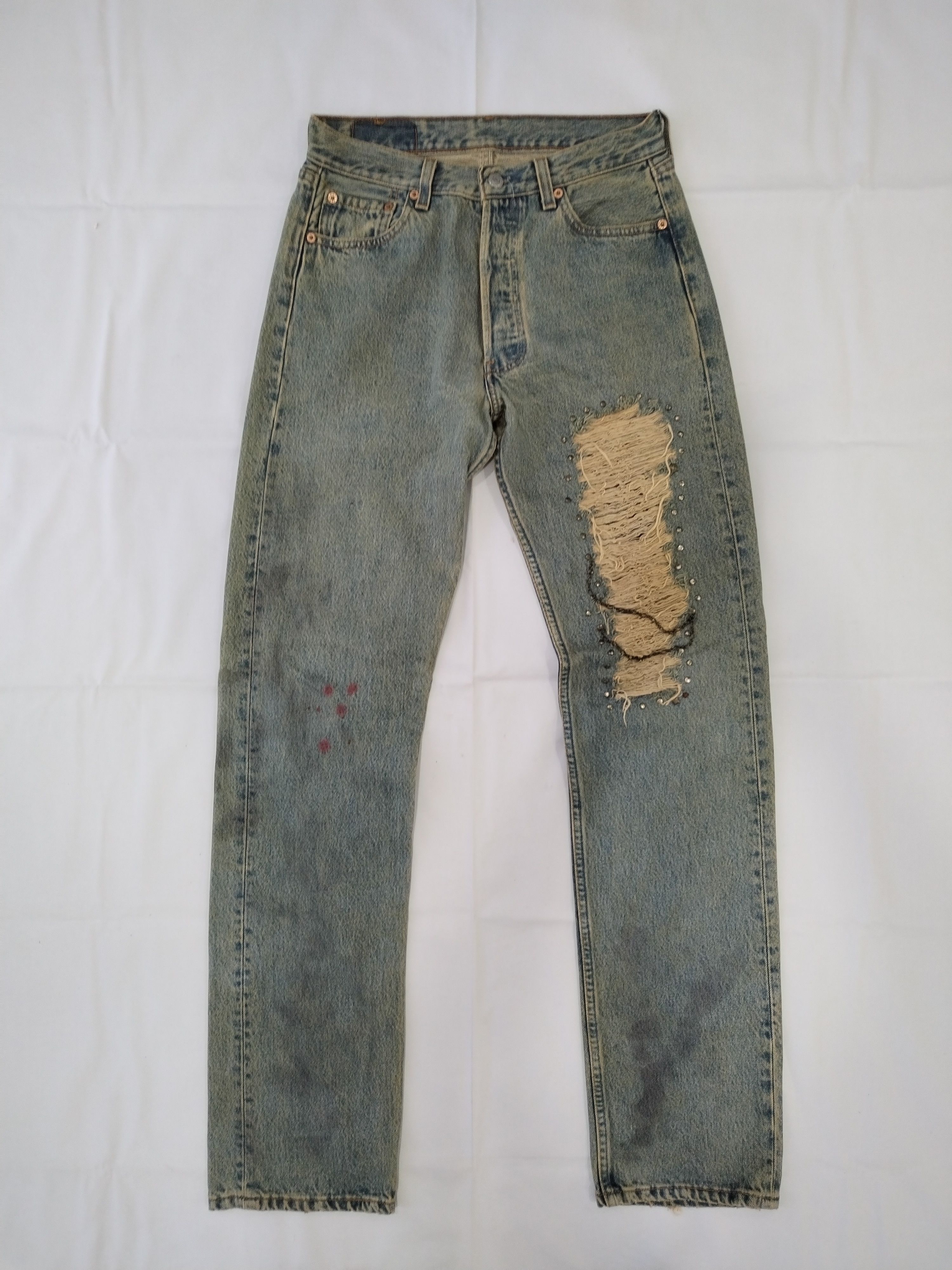 Reworked 90s Levis 501 USA with Stud and Distressed