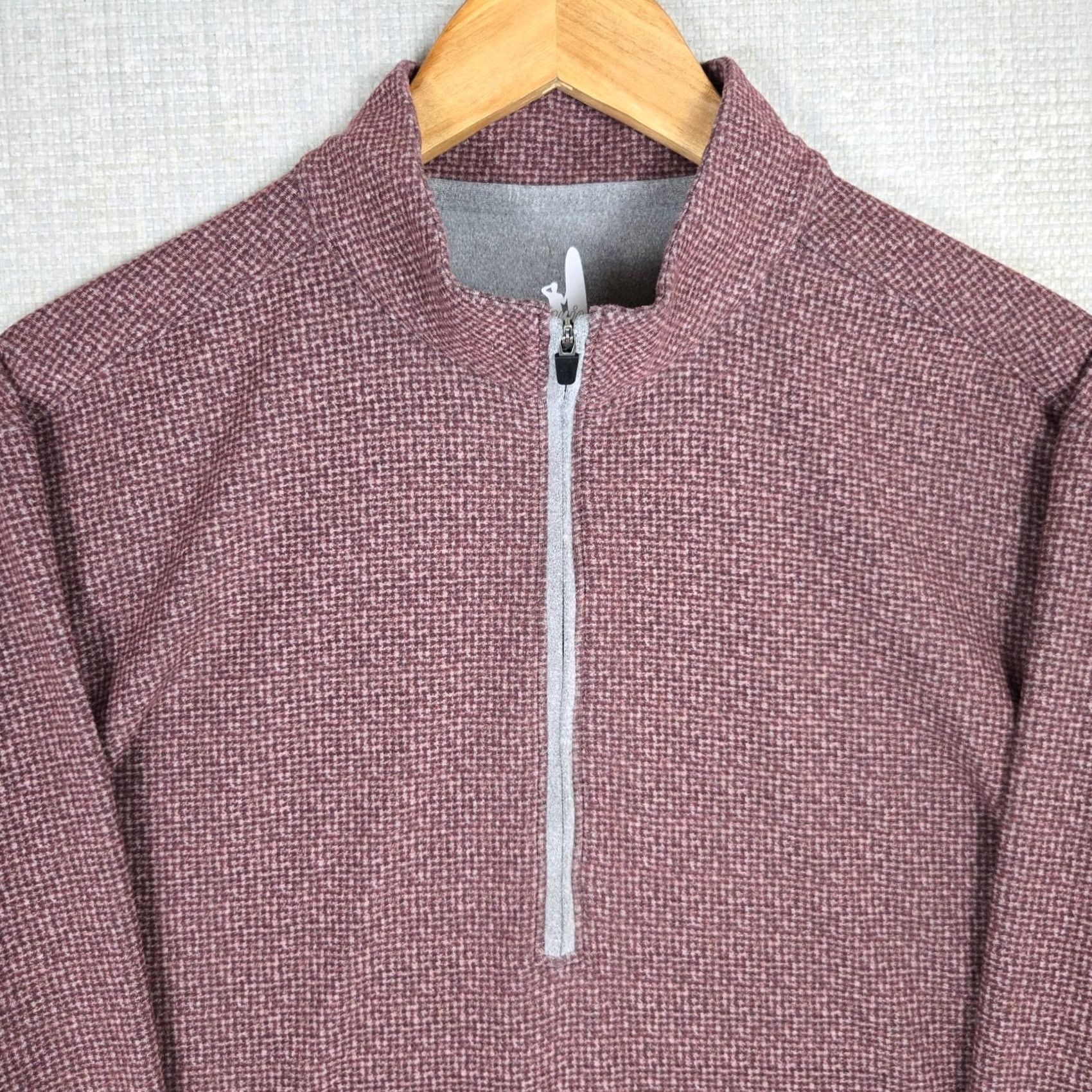 johnnie-O johnnie-O Mens 1/4 Zip Pullover Shirt Windshirt Basketweave Oxblood Red Size US L / EU 52-54 / 3 - 2 Thumbnail