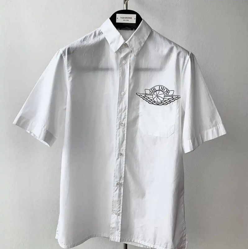 Dior Dior White Cotton Graphic Short Sleeve Shirt 0089 Size US S / EU 44-46 / 1 - 1 Thumbnail