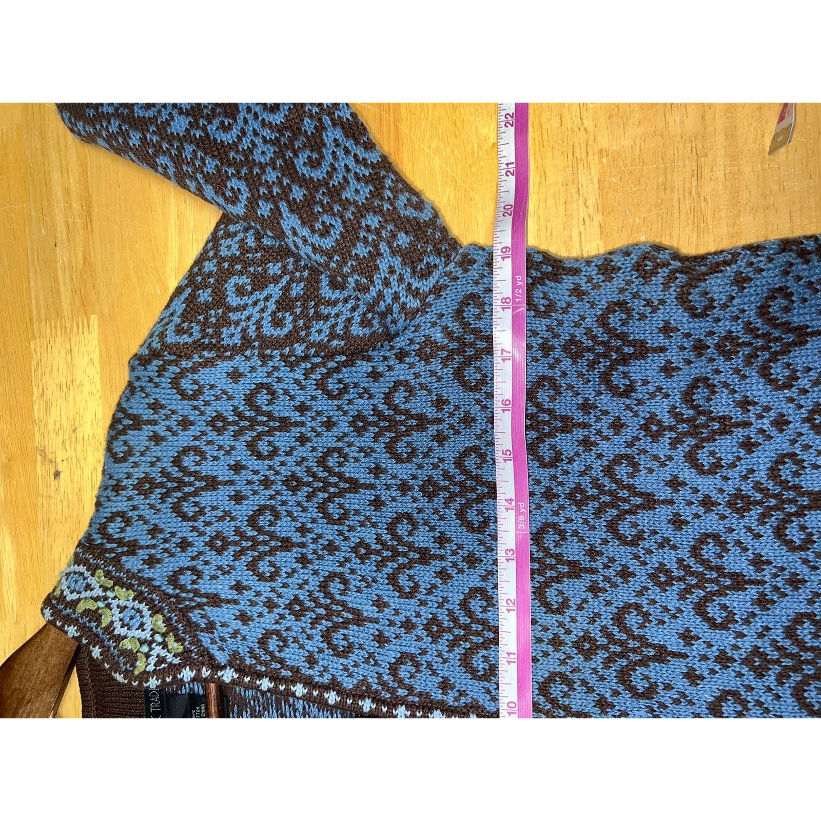 Vintage Womens Nomadic Traders Cardigan Sweater Zip Up Blue Medium Size M / US 6-8 / IT 42-44 - 9 Thumbnail