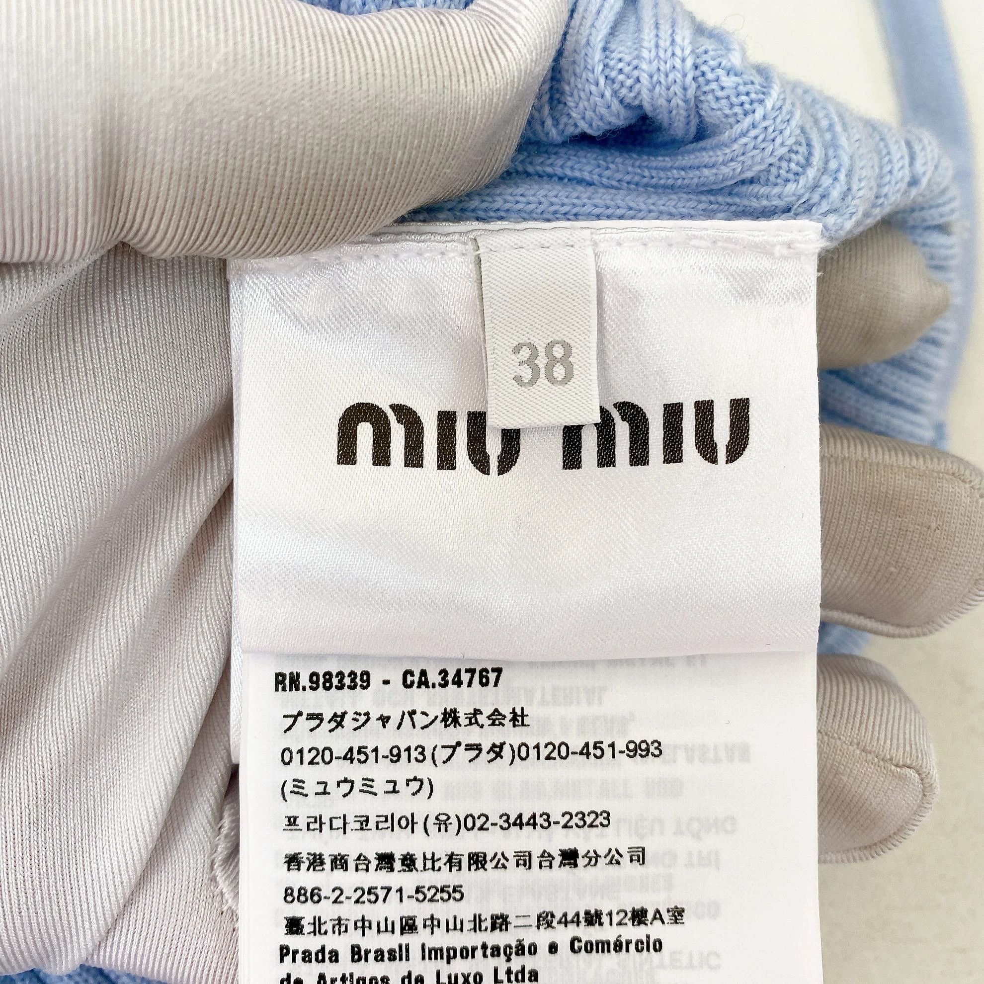 Miu Miu MIUMIU blue knit camisole 38 Size XS / US 0-2 / IT 36-38 - 7 Thumbnail