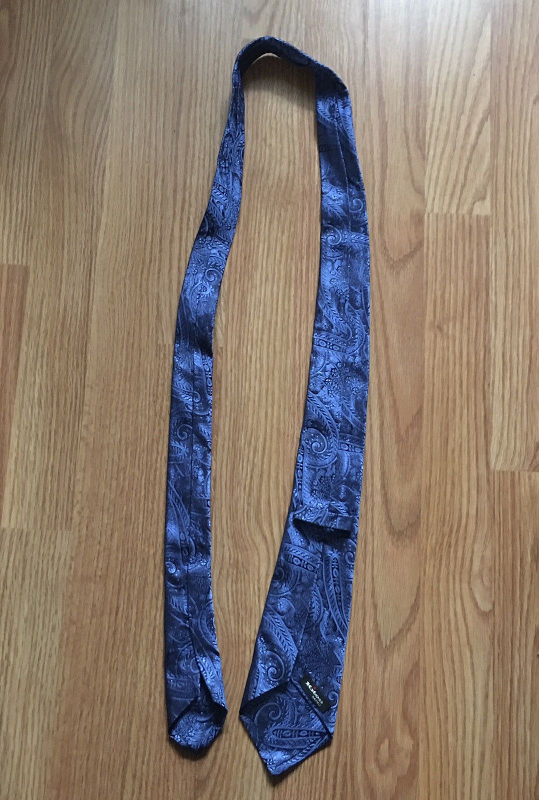 Kiton KITON Embroidered Paisley Blue Silk Mens Tie Size ONE SIZE - 8 Thumbnail