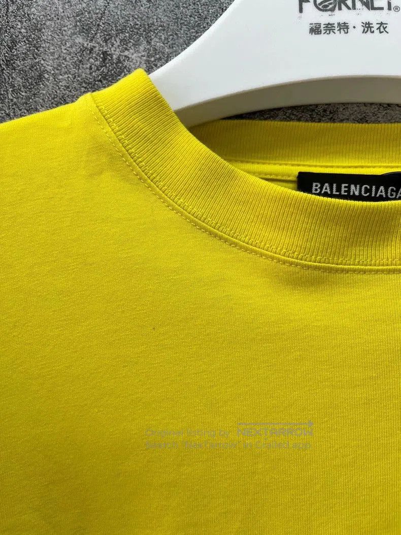 Balenciaga Balenciaga Yellow Wave Logo Short Sleeve Tee. Size US S / EU 44-46 / 1 - 5 Thumbnail