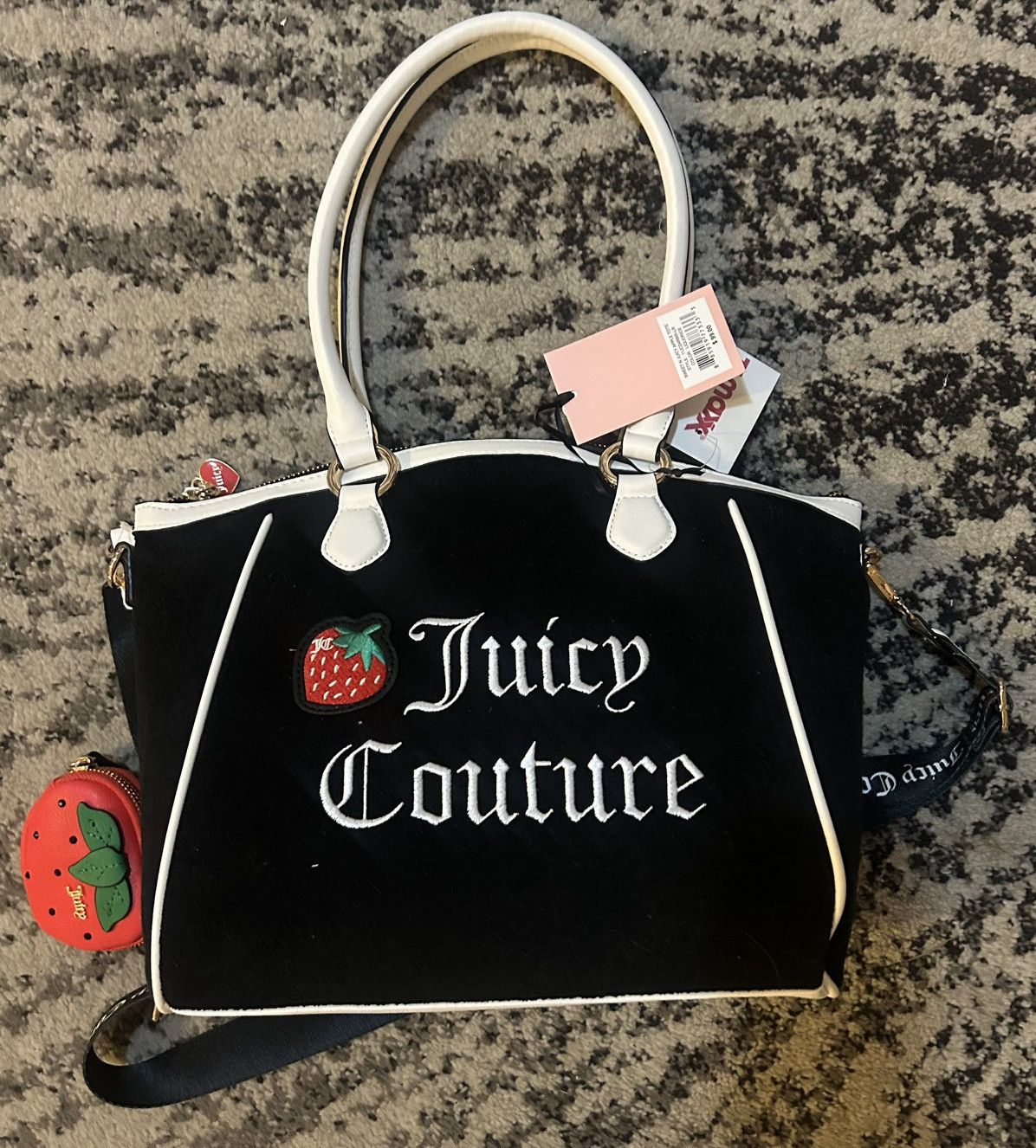 Juicy Couture Juicy Couture Sweet N Juicy Apple Tote Liquorice Size ONE SIZE - 1 Thumbnail