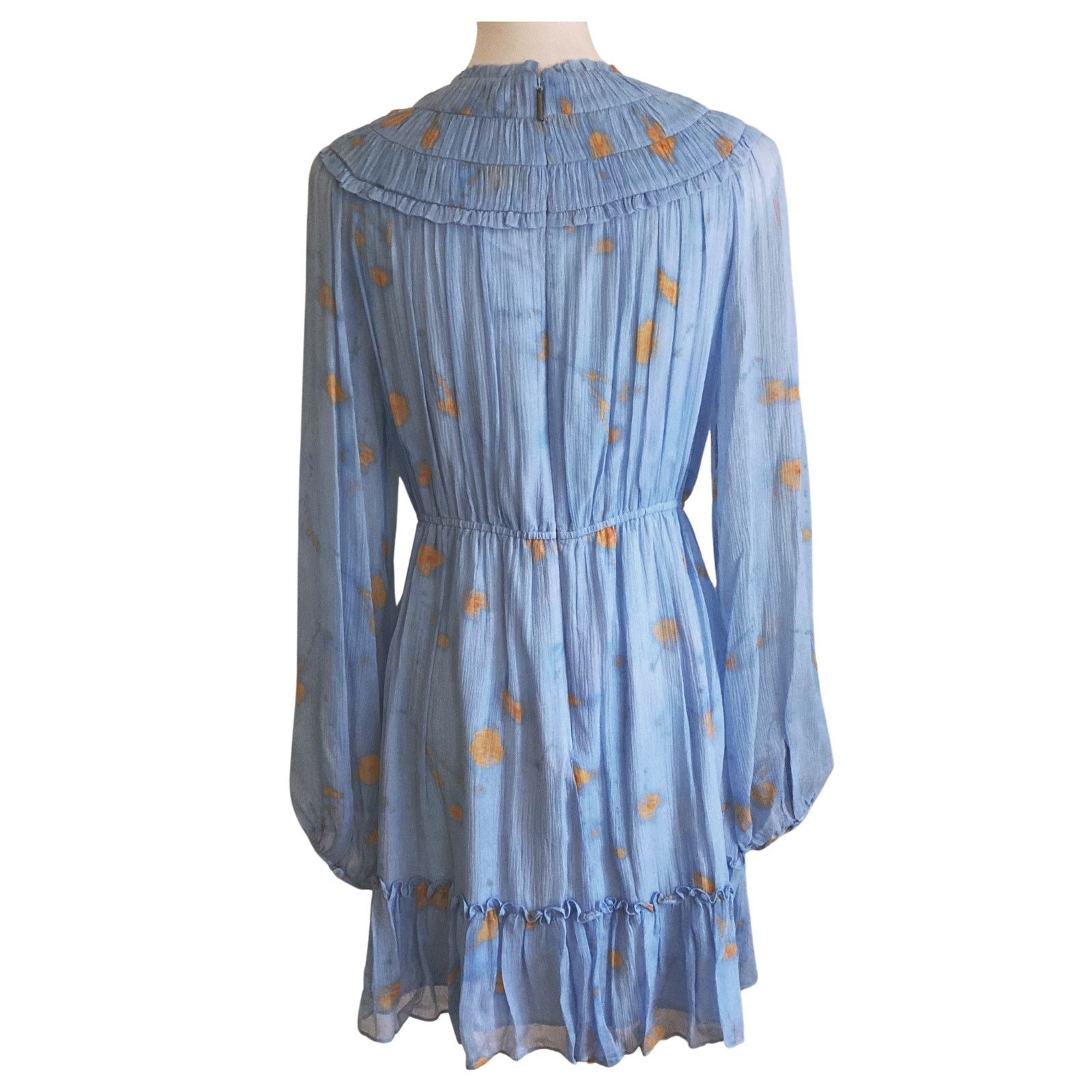 Jason Wu Jason Wu Powder Blue 100% Silk Pleated Mini Dress NWT Size 6 Size M / US 6-8 / IT 42-44 - 2 Thumbnail