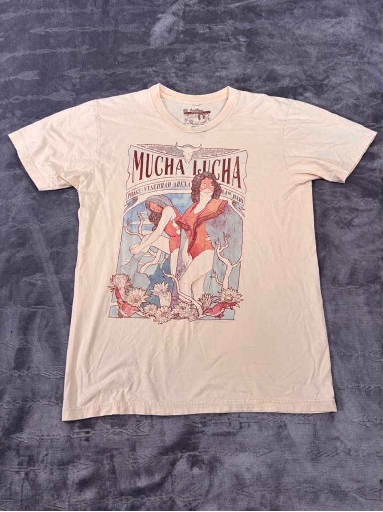 Threadless Men's Threadless Mucha Lucha Wrestling T-Shirt, M, Beige Size L / US 10 / IT 46 - 2 Thumbnail