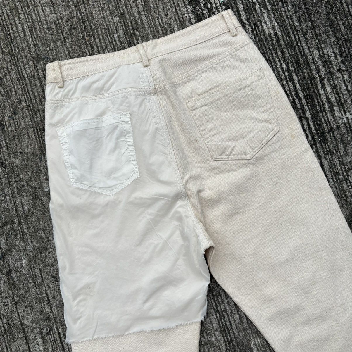 Rick Owens Drkshdw Rick Owens DRKSHDW Milk Collapse Cropped Jeans Size US 31 - 21 Thumbnail