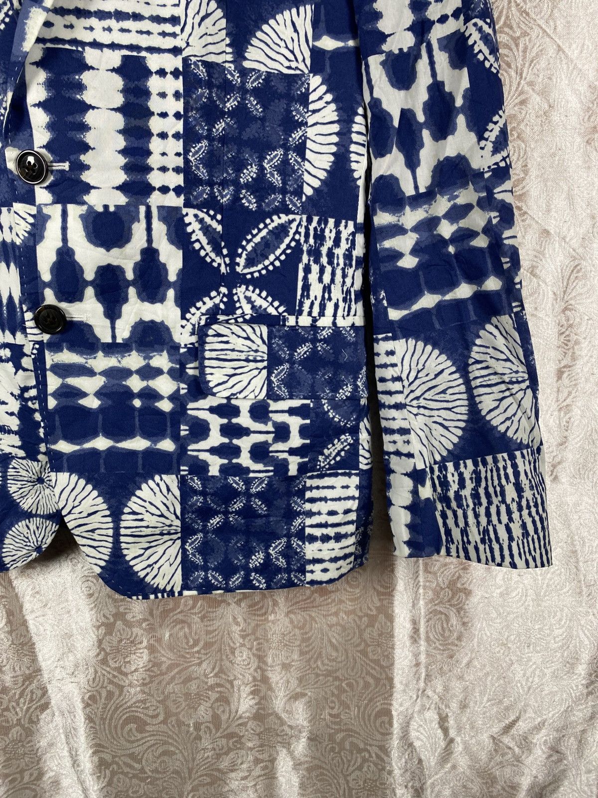Lands' End Lands’ End Indigo Patchwork Blazer Classic Blue White Size US M / EU 48-50 / 2 - 10 Thumbnail
