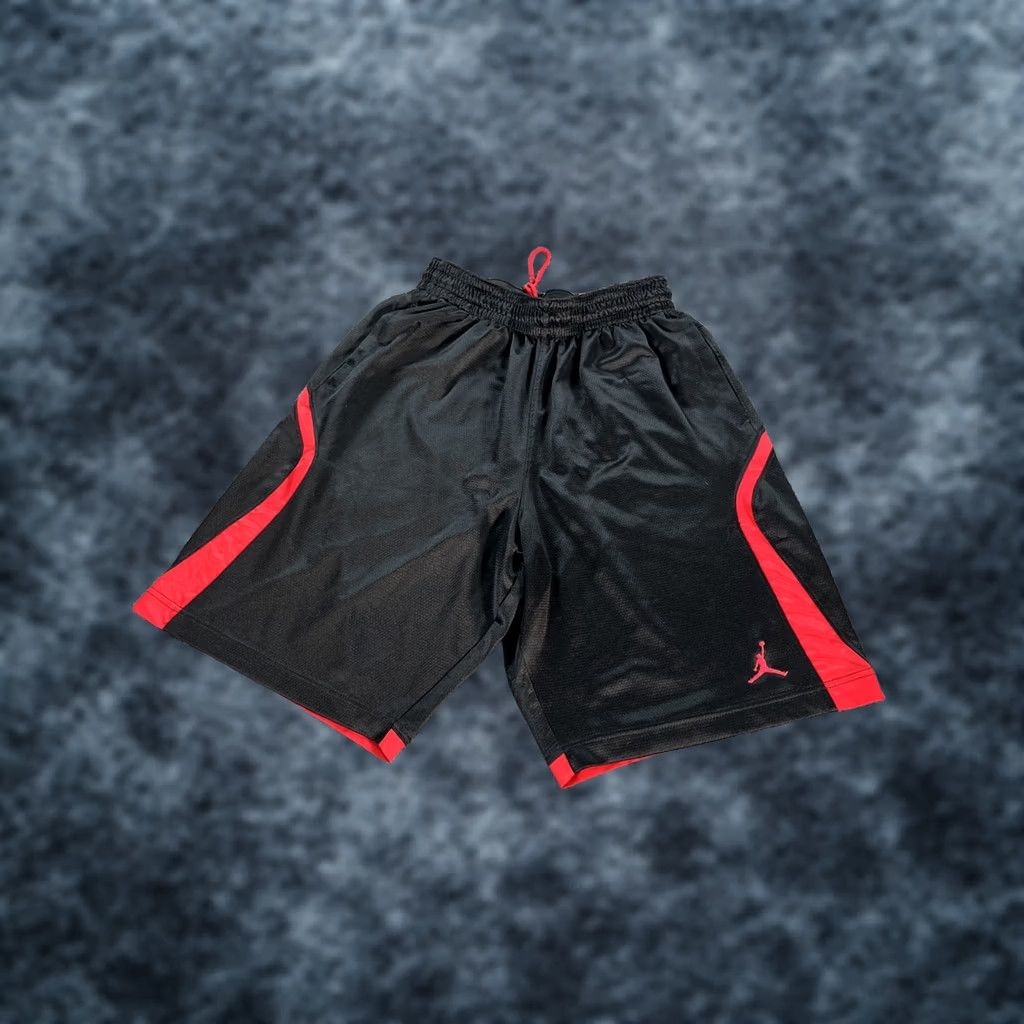Jordan Brand Air Jordan Basketball Shorts Mens M Black Red Jumpman Baggy Warm Up Size US 31 - 1 Thumbnail