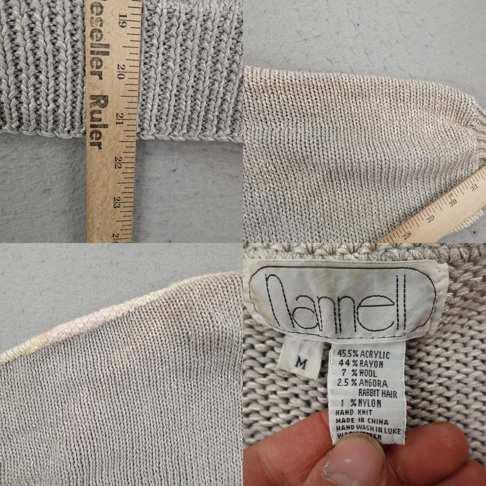 Vintage VINTAGE Nannell Sweater Womens Medium Sequin Dolman Angora Wool Blend Popover Size M / US 6-8 / IT 42-44 - 8 Thumbnail