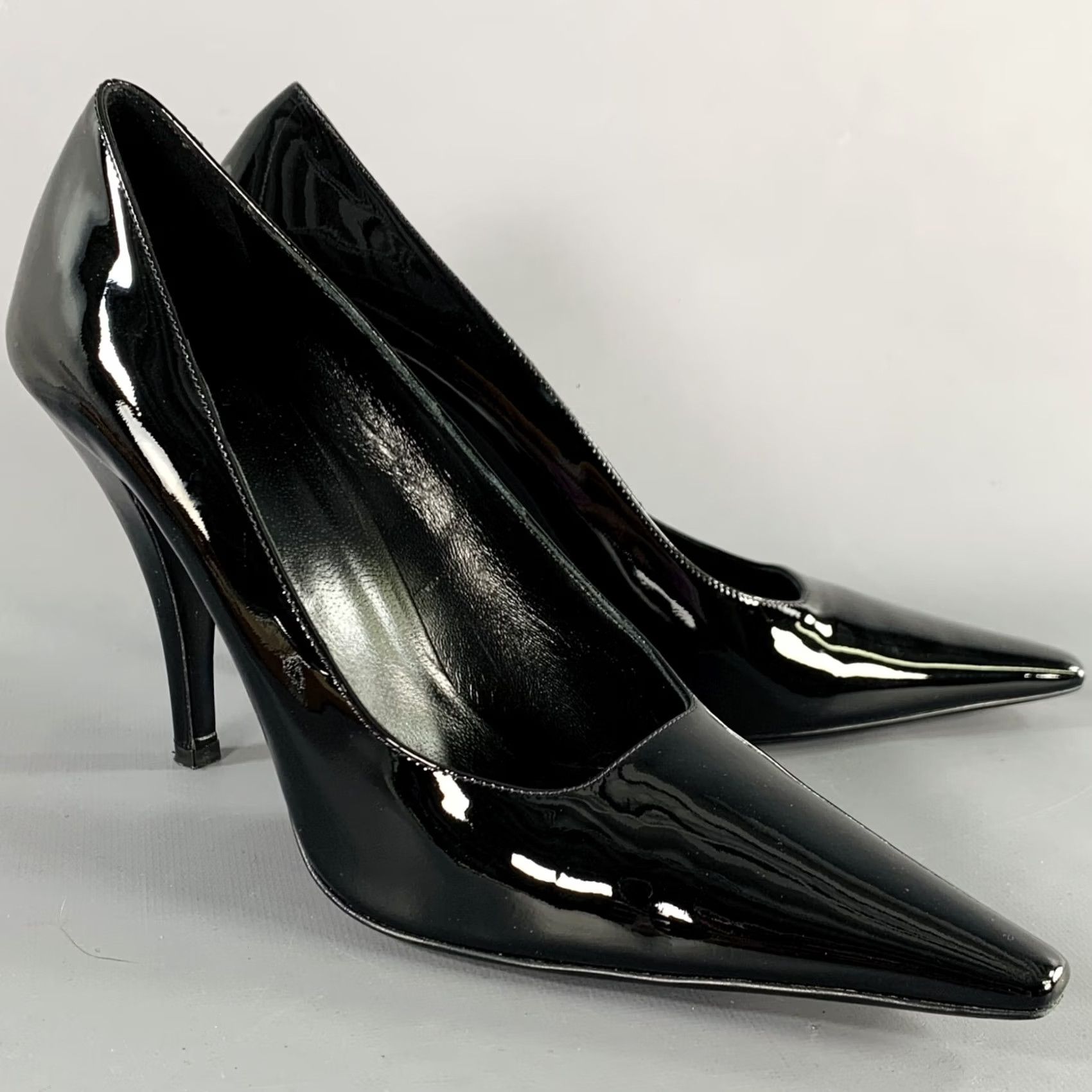 The Row THE ROW Pumps Women 7.5 Black Patent Leather Pointed Toe Heel Italy Size US 8 / IT 38 - 2 Thumbnail
